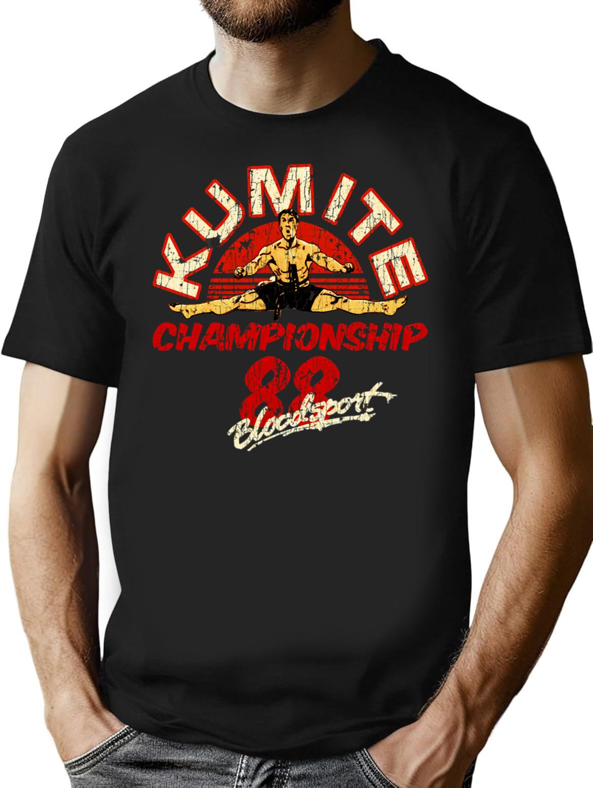 Kumite Championship 88 Bloodsport Vintage T-Shirt for Men & Women, T-Shirts Graphic Tee - Black