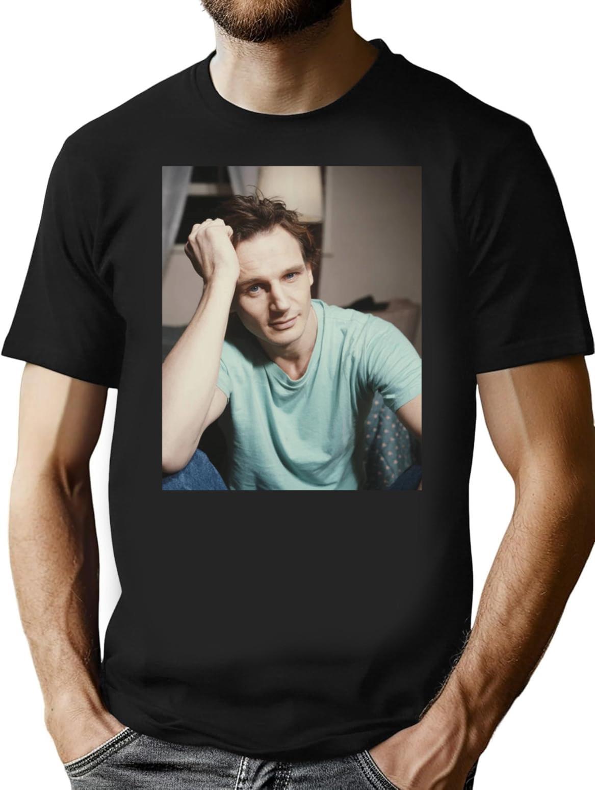 Liam Neeson Young Premium Heavyweight Cotton T-Shirt - Black