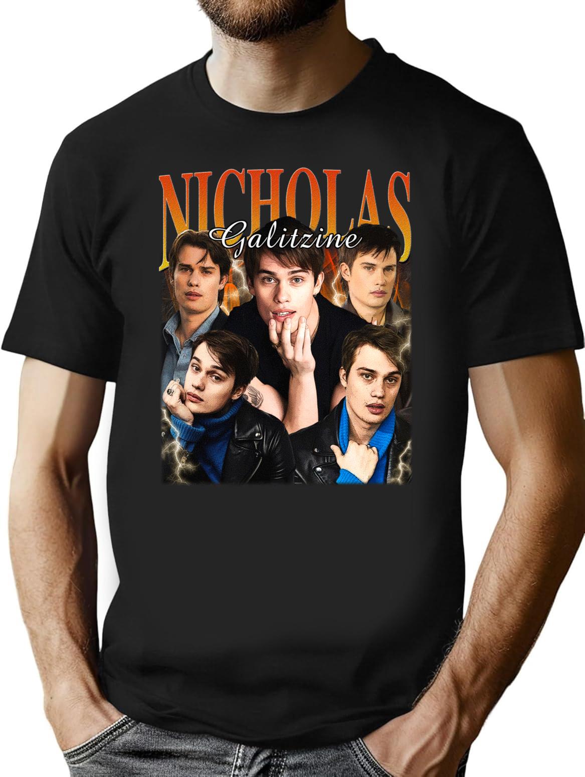 Limited Nicholas Galitzine Vintage Shirt Gift for Woman and Man Premium Heavyweight Cotton T-Shirt - Black