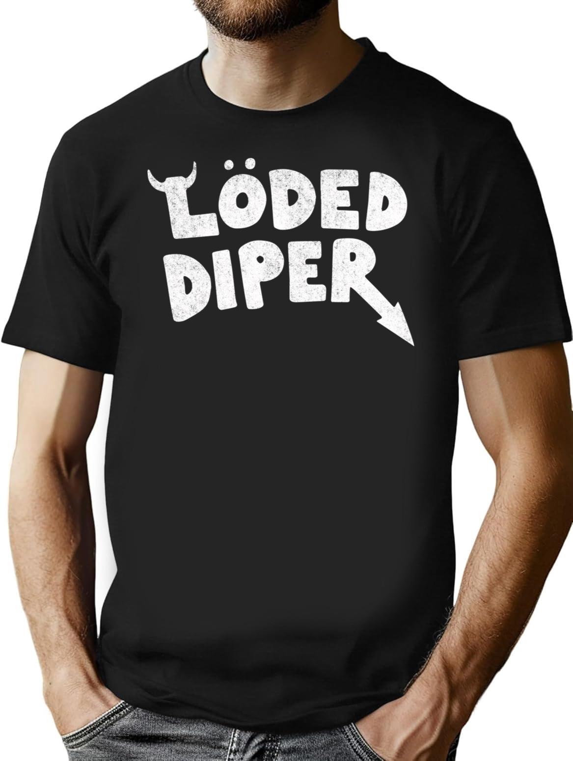 Loded Diper - Vintage Logo T-Shirt for Men & Women, T-Shirts Graphic Tee - Black