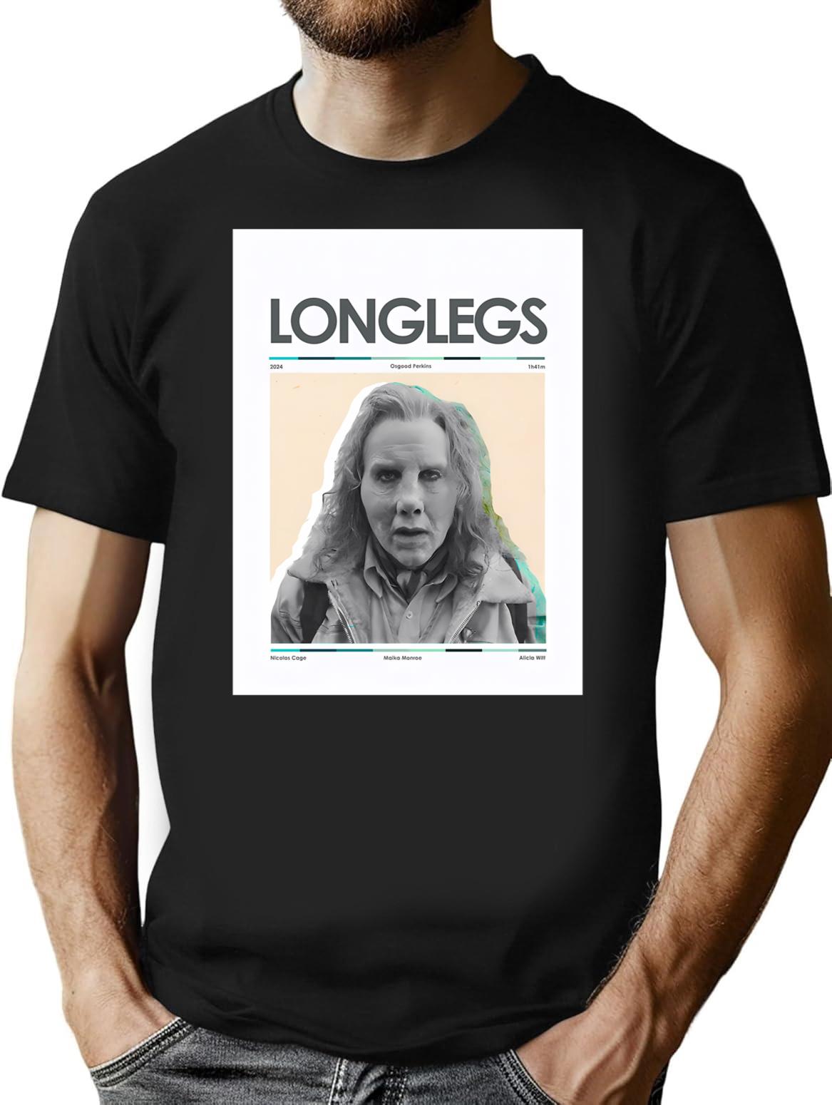 Longlegs T-Shirt for Men & Women, T-Shirts Graphic Tee - Black