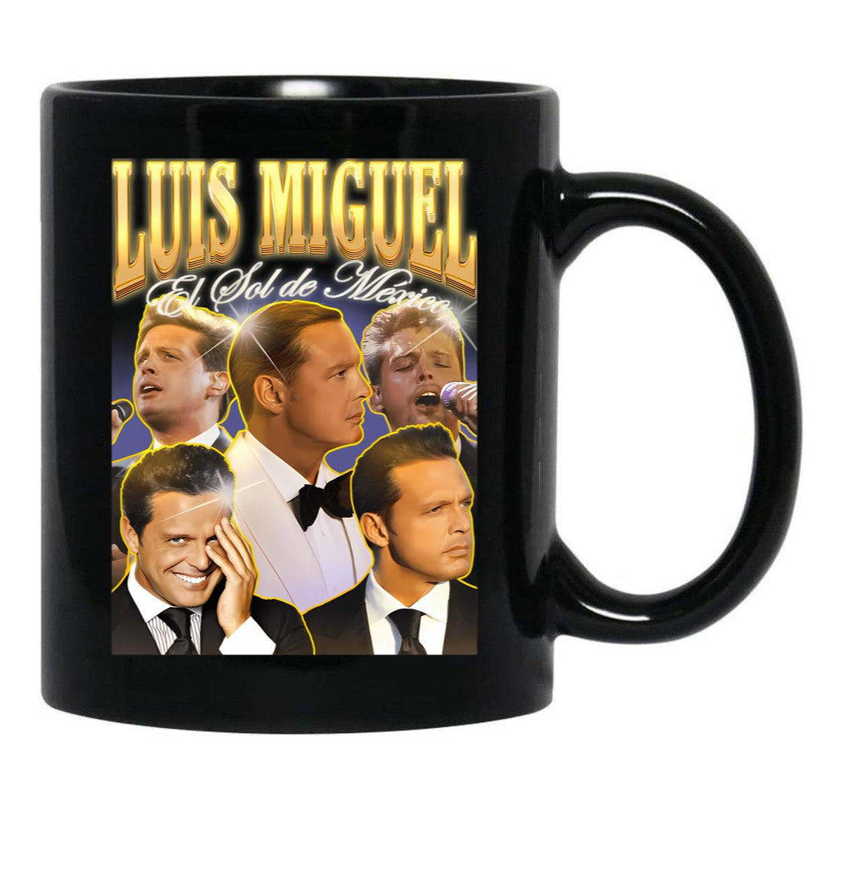 Luis Miguel El Sol De Mxico Vintage Retro Design Black Coffee Mug, Gift Coffee Mug - Black