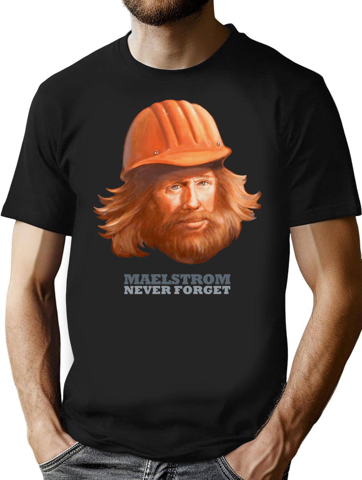 Maelstrom - Never Forget - Construction Worker T-Shirt for Men & Women, T-Shirts Graphic Tee - Black