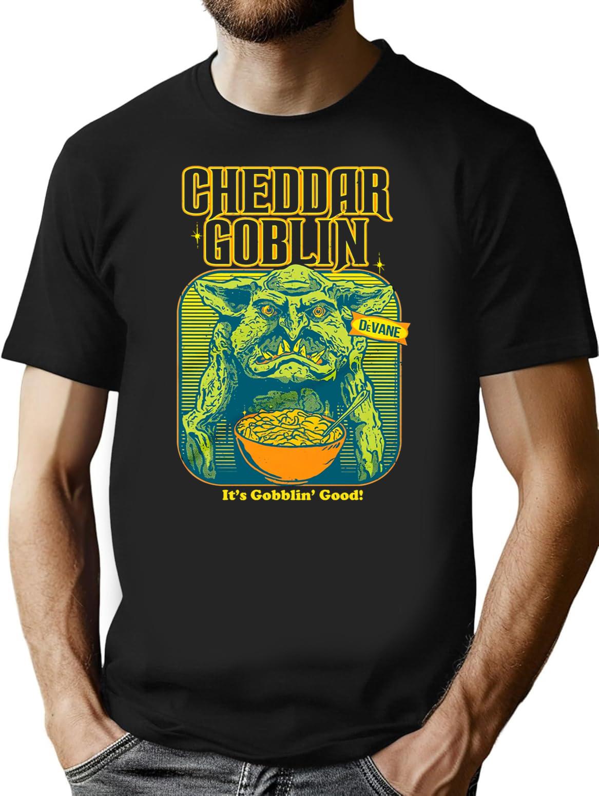Mandy Cheddar Goblin Premium Heavyweight Cotton T-Shirt - Black