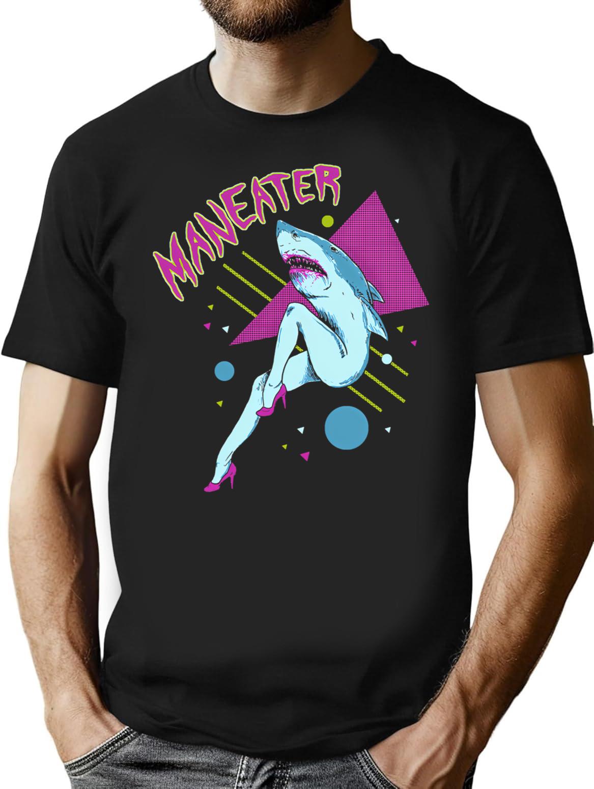 Maneater T-Shirt for Men & Women, T-Shirts Graphic Tee - Black
