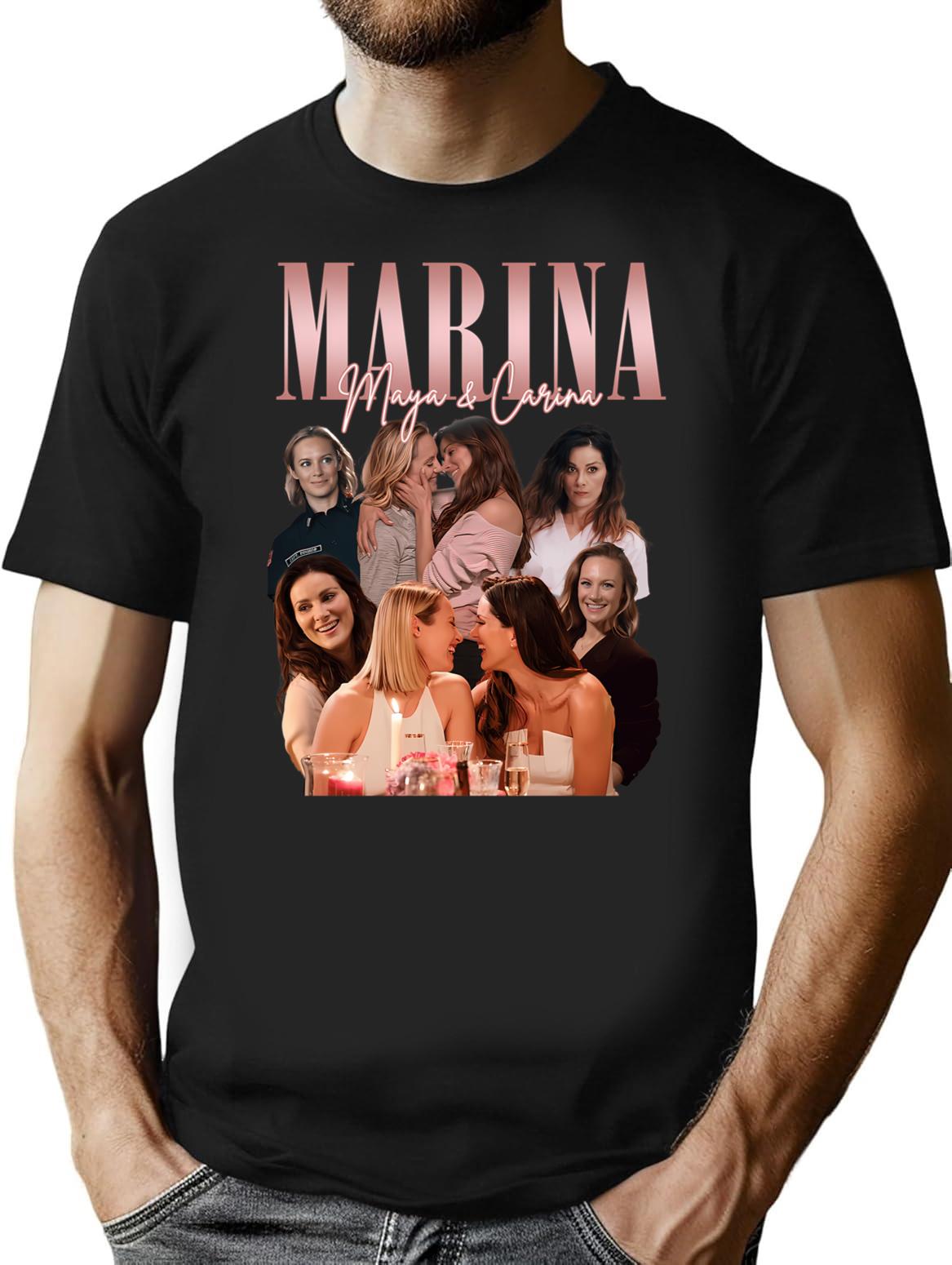 Maya And Carina Retro Vintage T-Shirt for Men & Women, T-Shirts Graphic Tee - Black