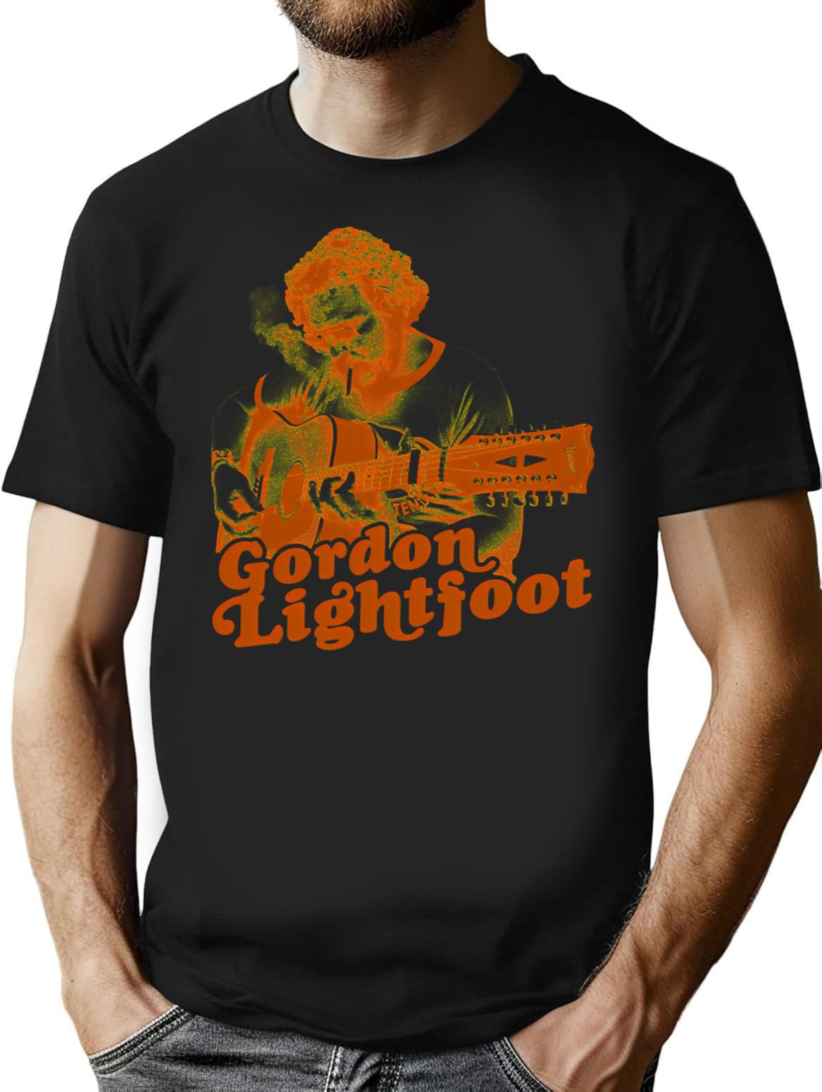 Mens Funny Gordon Lightfoot Gift For Music Fans T-Shirt for Men & Women, T-Shirts Graphic Tee - Black
