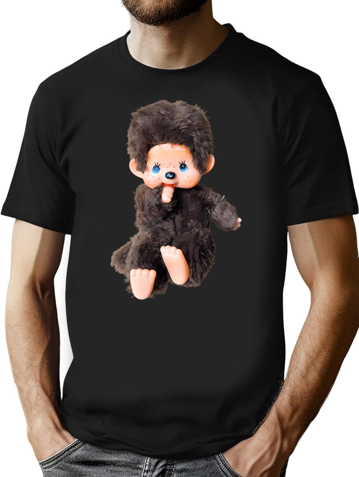 Monchichi Doll T-Shirt for Men & Women, T-Shirts Graphic Tee - Black