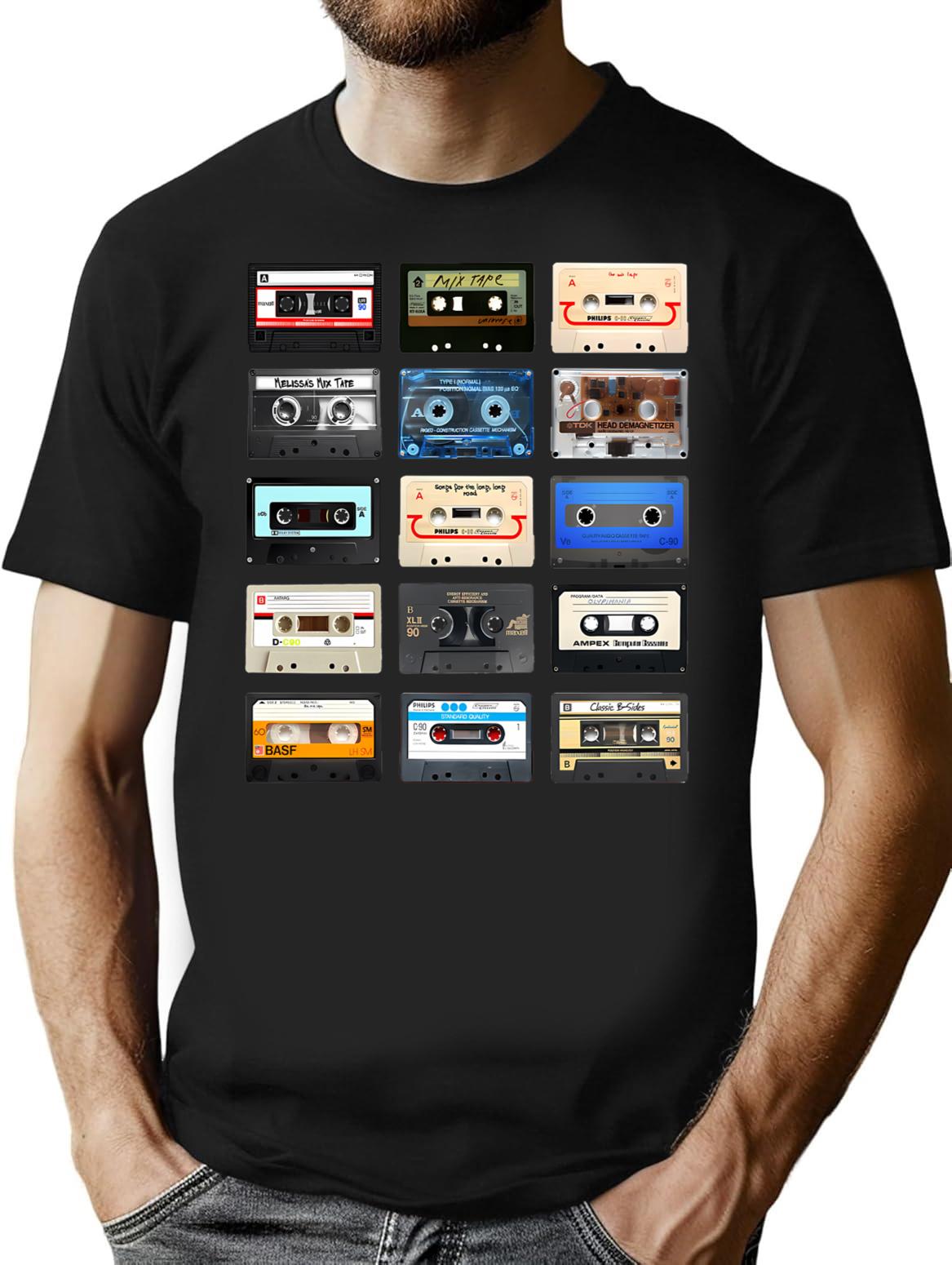 Music T-Shirt for Men & Women, T-Shirts Graphic Tee - Black