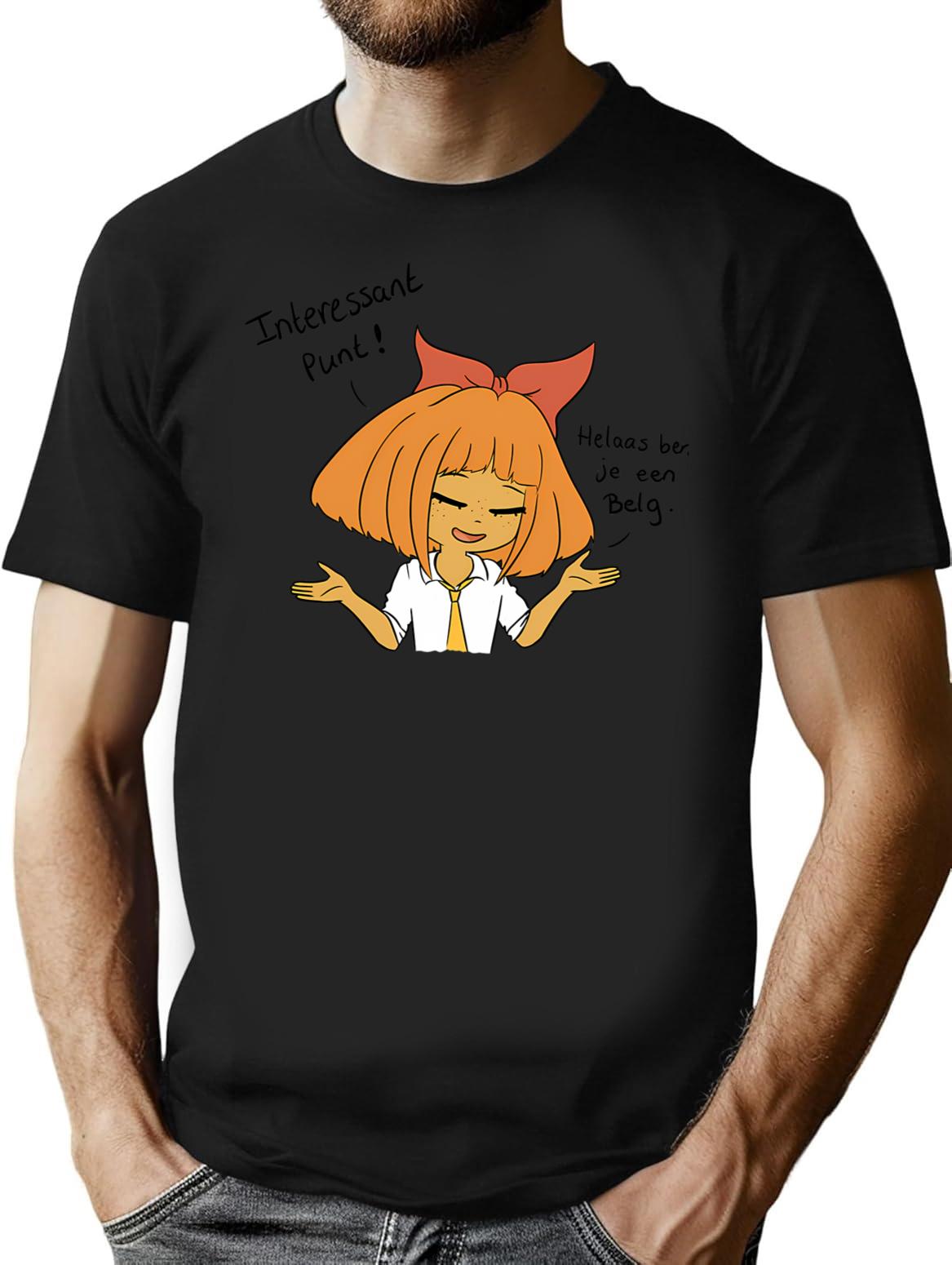 Mymy Belg T-Shirt for Men & Women, T-Shirts Graphic Tee - Black