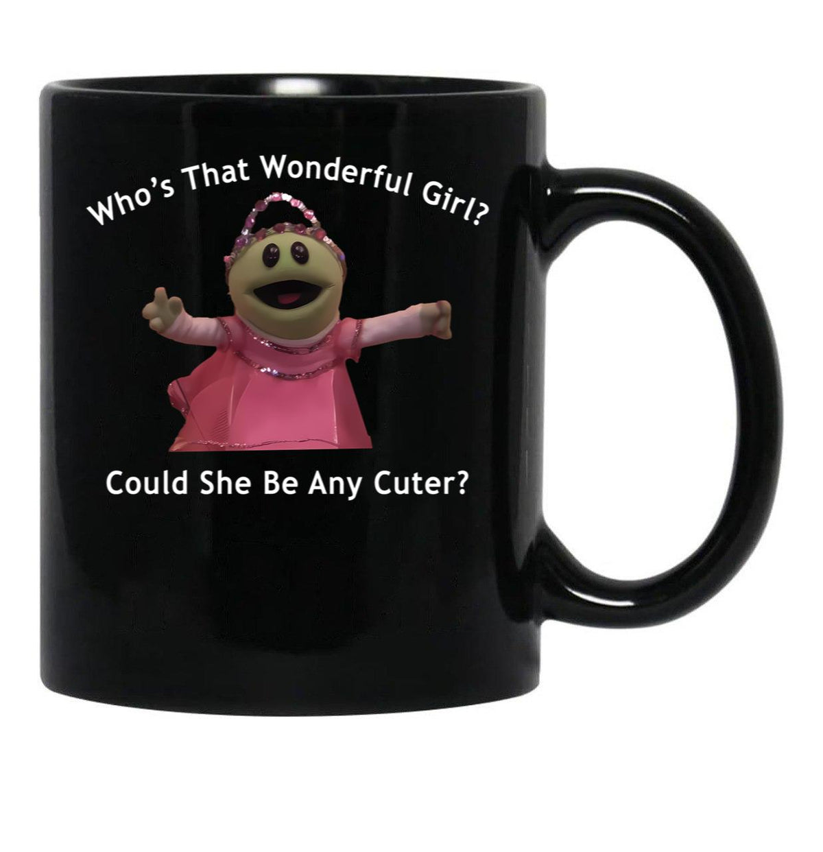Nanalan Whos That Wonderful Girl Meme Valentine Card Black Coffee Mug, Gift Coffee Mug - Black