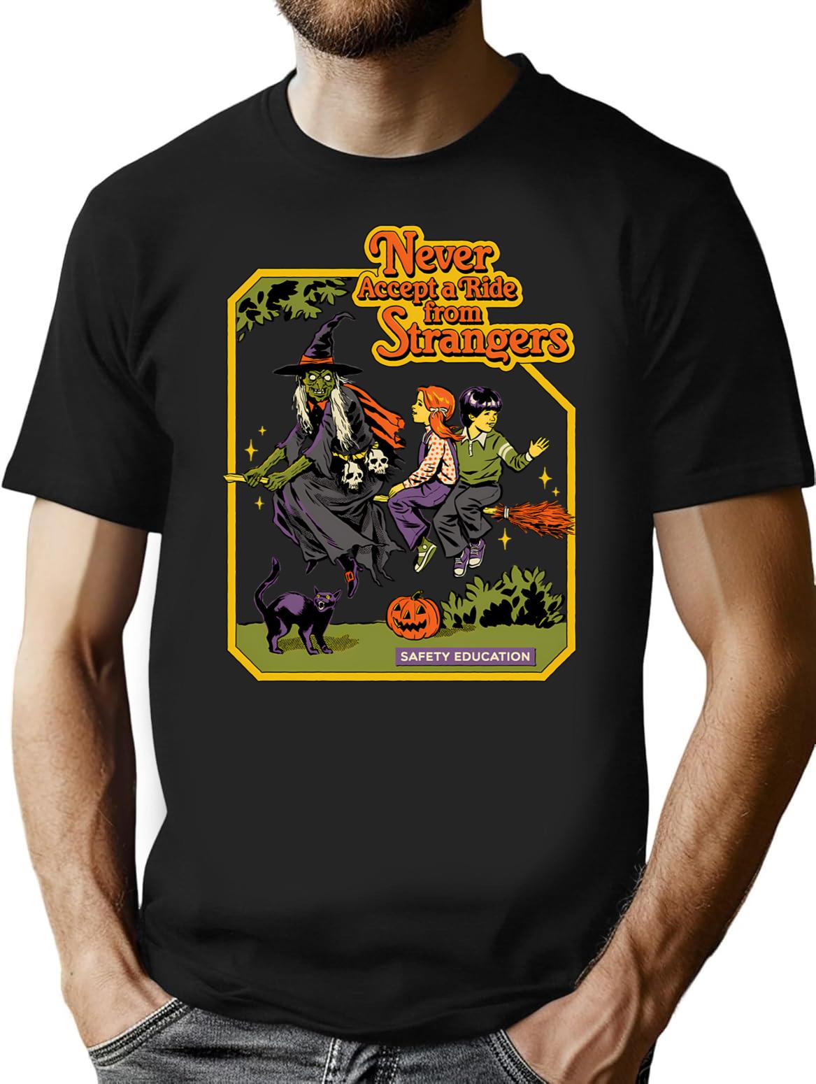 Never Accept A Ride T-Shirt for Men & Women, T-Shirts Graphic Tee - Black