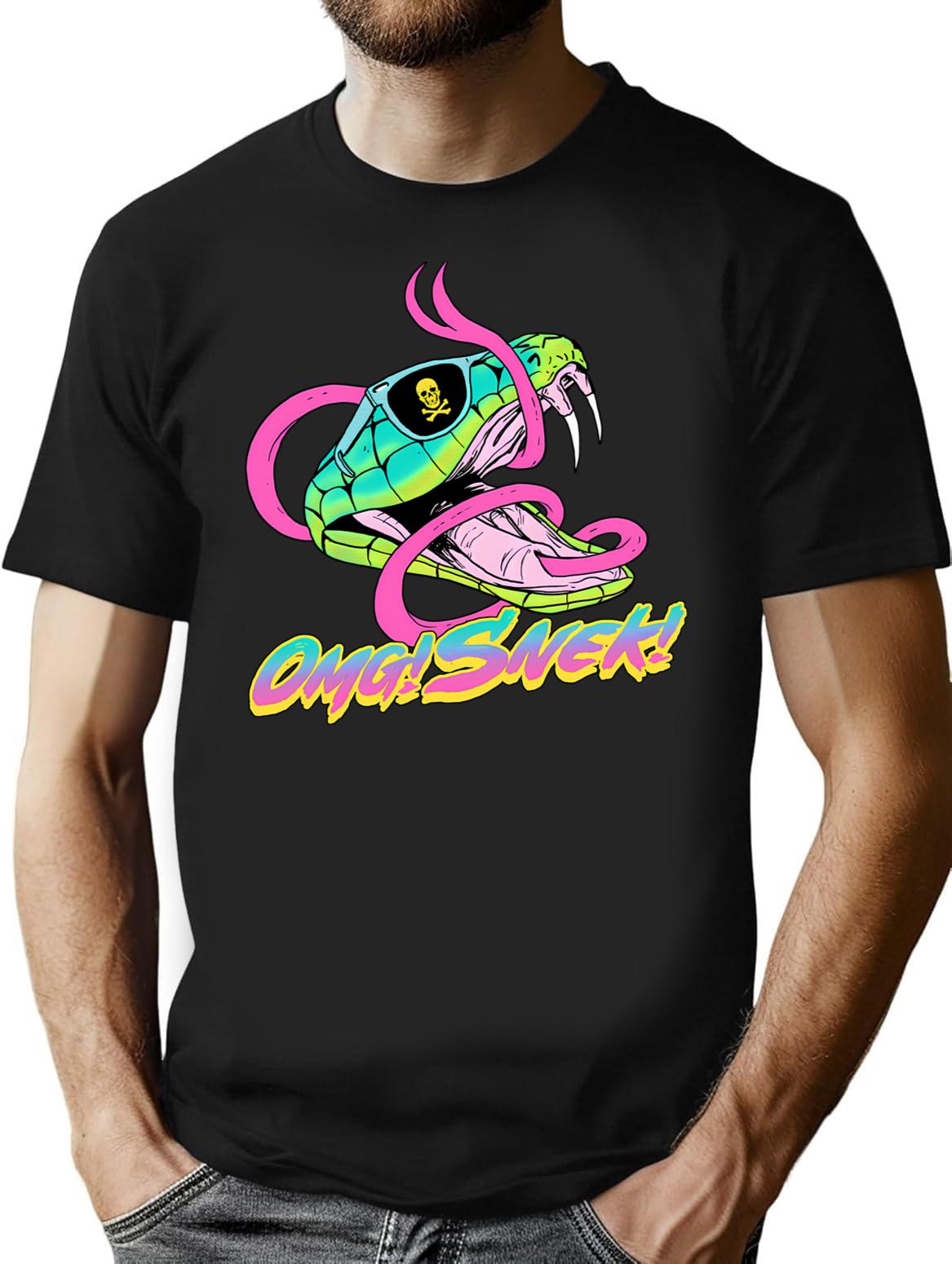 Omg Snek T-Shirt for Men & Women, T-Shirts Graphic Tee - Black