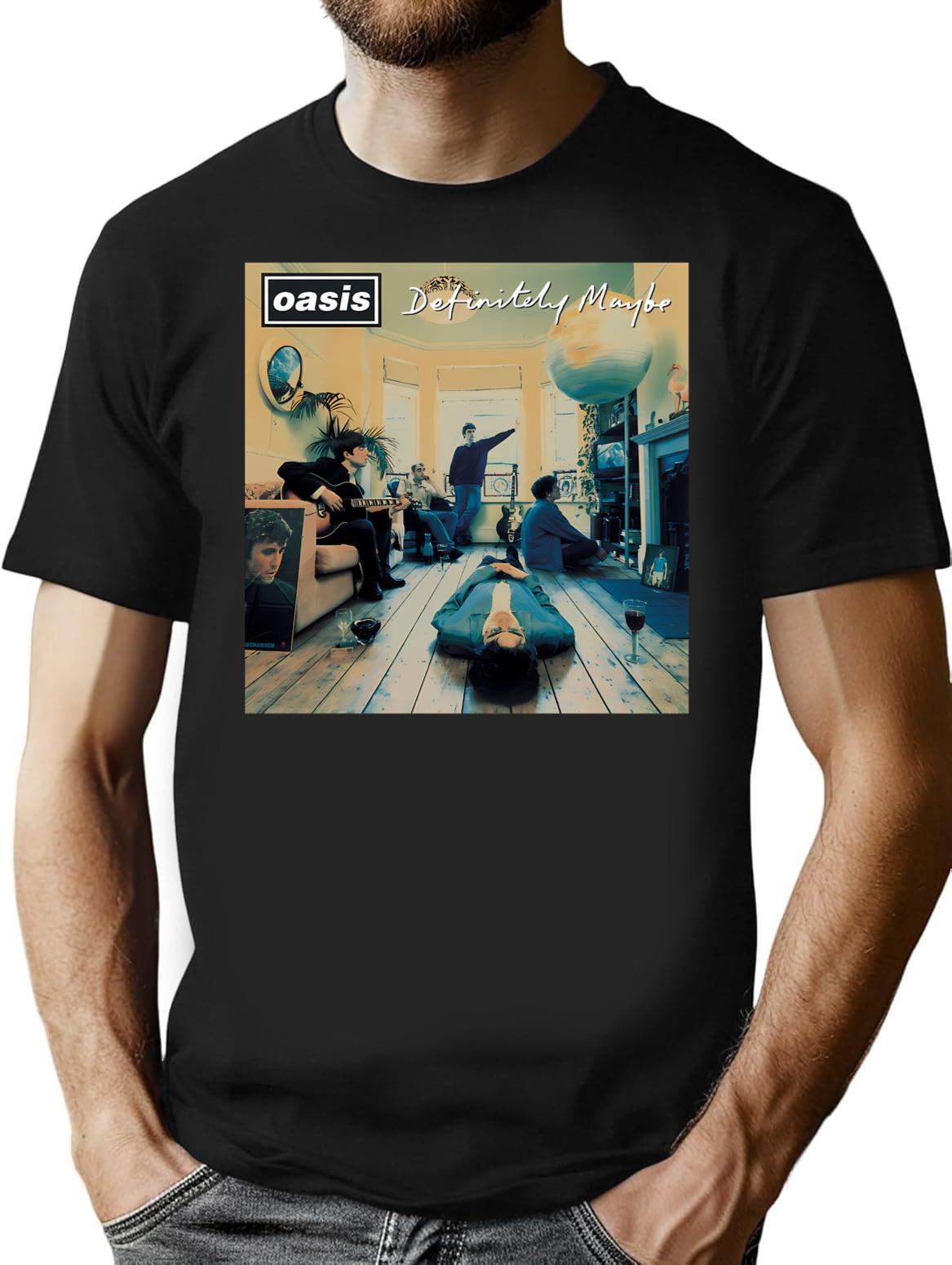 Ori Album O A S I S Definitely T-Shirt for Men & Women, T-Shirts Graphic Tee - Black