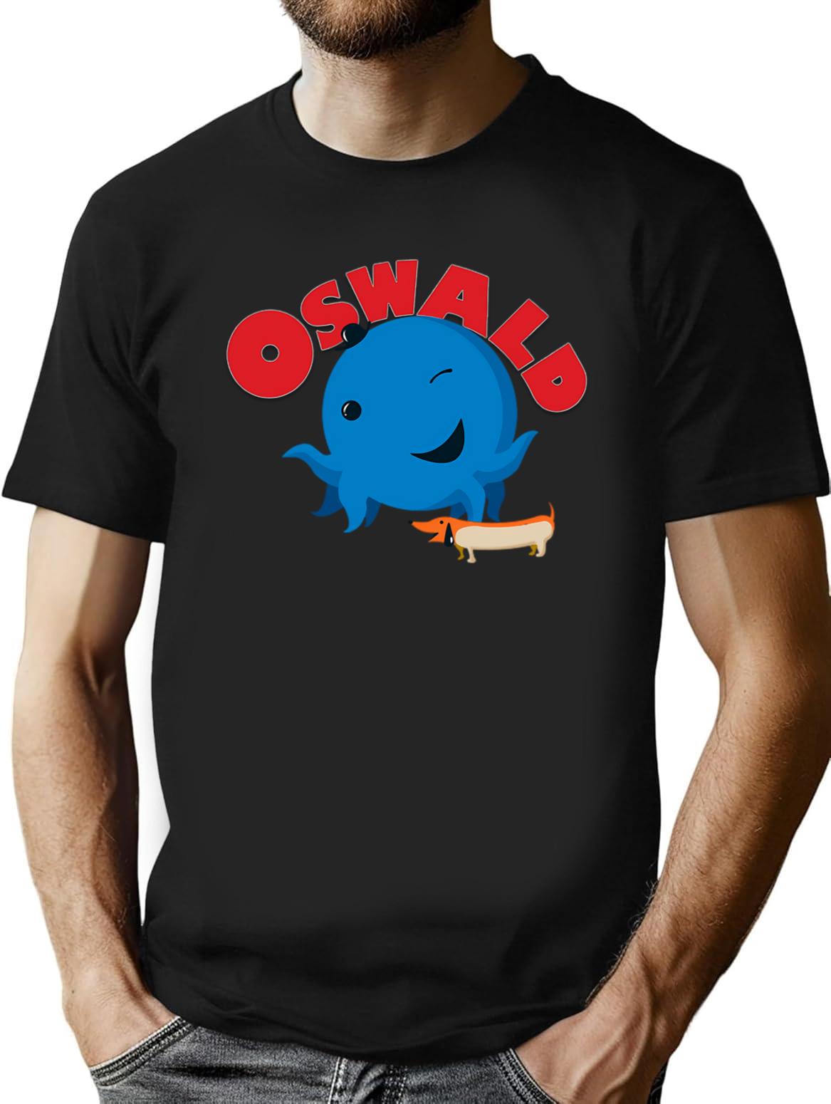Oswald Octopus T-Shirt for Men & Women, T-Shirts Graphic Tee - Black