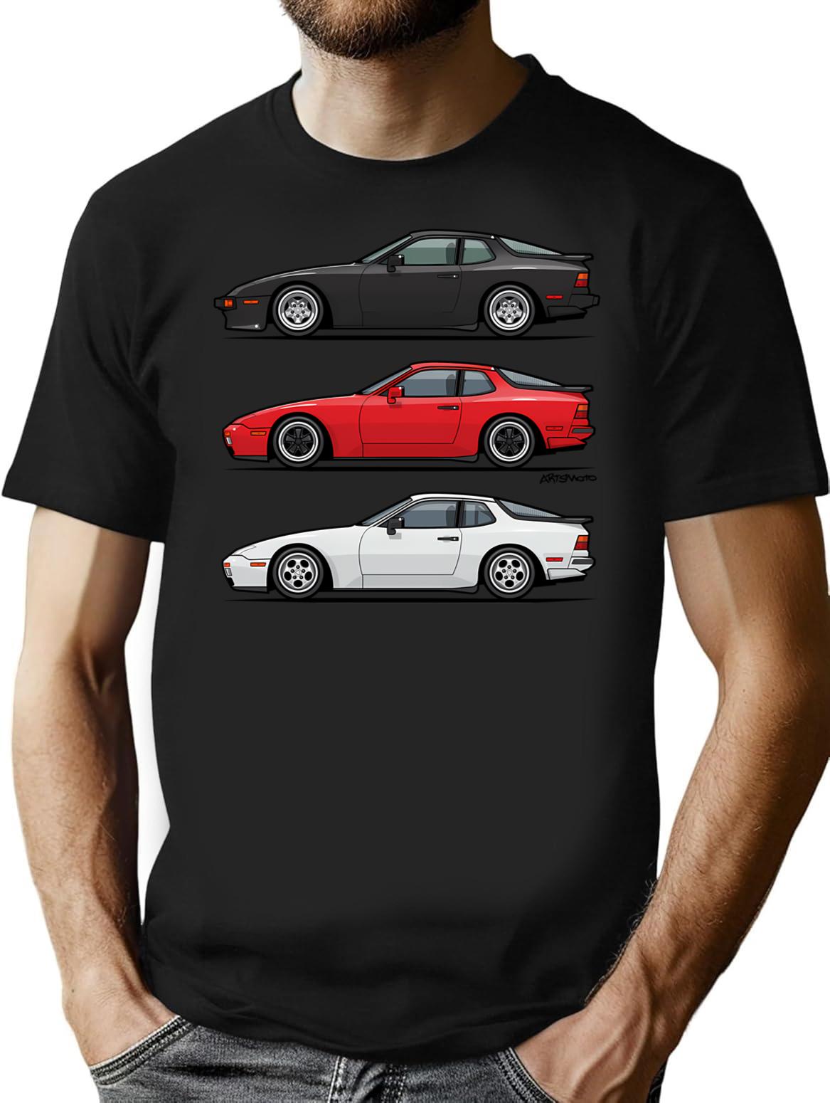 P 944 951 Turbo Trio T-Shirt for Men & Women, T-Shirts Graphic Tee - Black