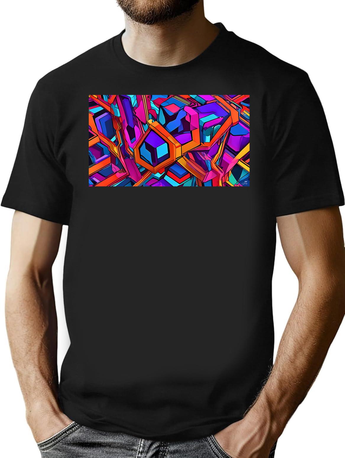 Piped In T-Shirt for Men & Women, T-Shirts Graphic Tee - Black