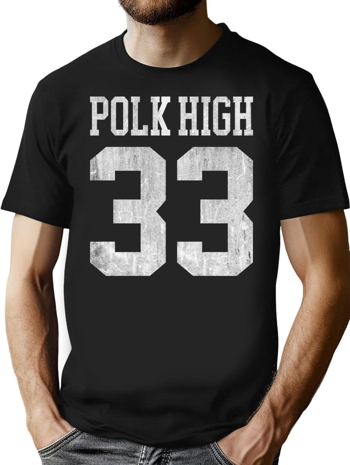 Polk High T-Shirt for Men & Women, T-Shirts Graphic Tee - Black