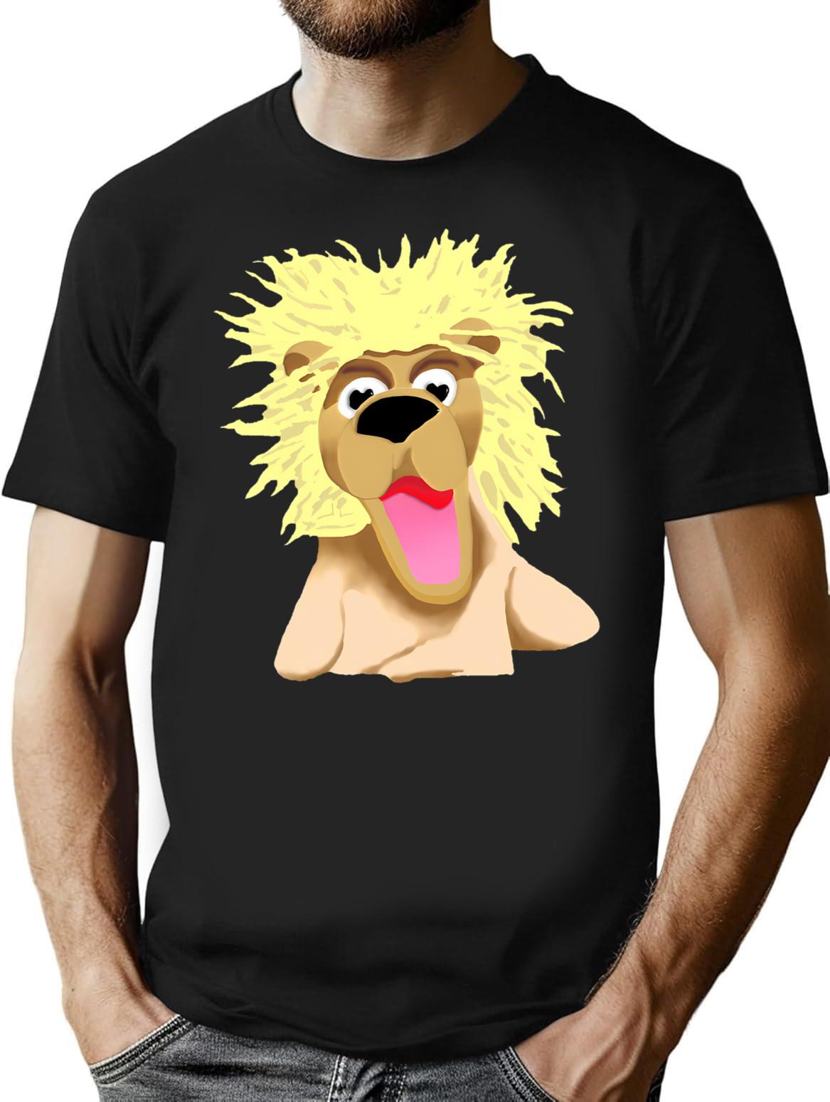 Pookie The Lion T-Shirt for Men & Women, T-Shirts Graphic Tee - Black