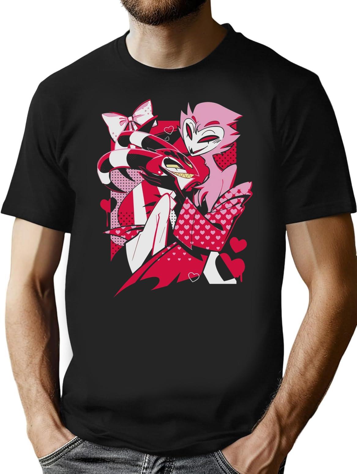 Popomu Blitzo x Stolas Helluva Boss Essential Premium Heavyweight Cotton T-Shirt - Black