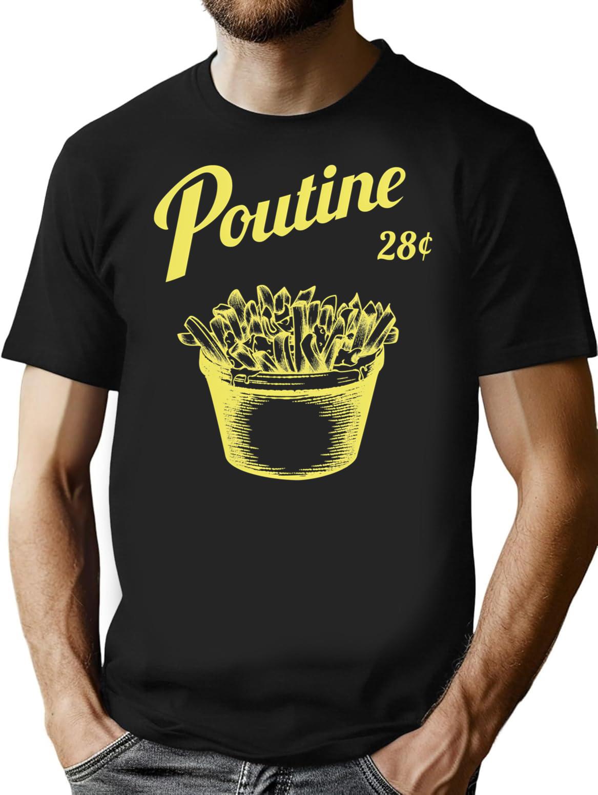 Poutine T-Shirt for Men & Women, T-Shirts Graphic Tee - Black