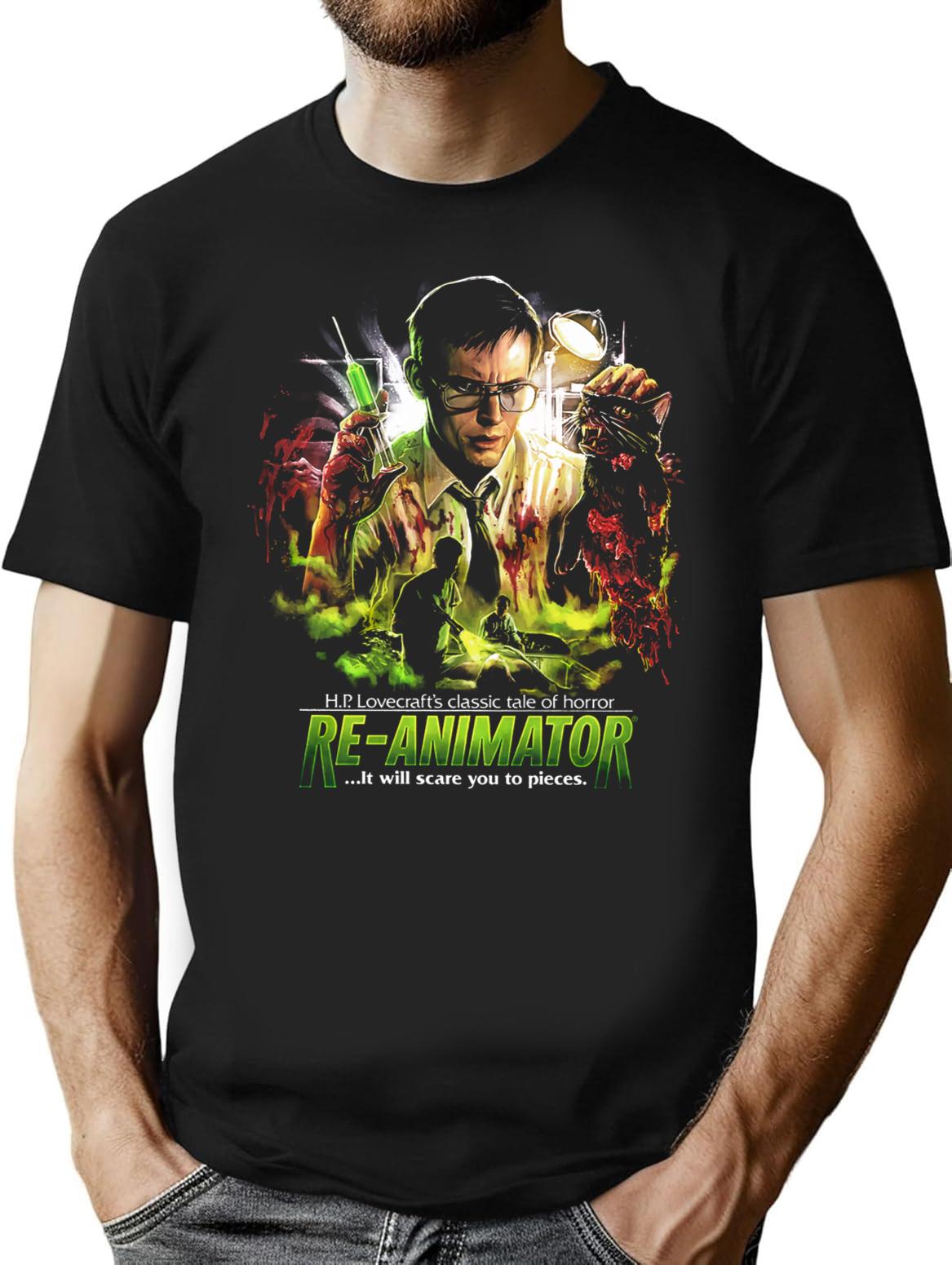 Re-Animator Scare You to Pieces Premium Heavyweight Cotton T-Shirt - Black