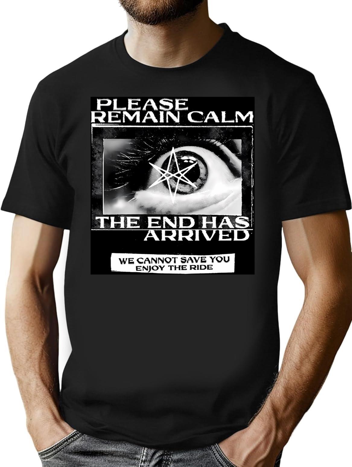 Remain Calm T-Shirt for Men & Women, T-Shirts Graphic Tee - Black