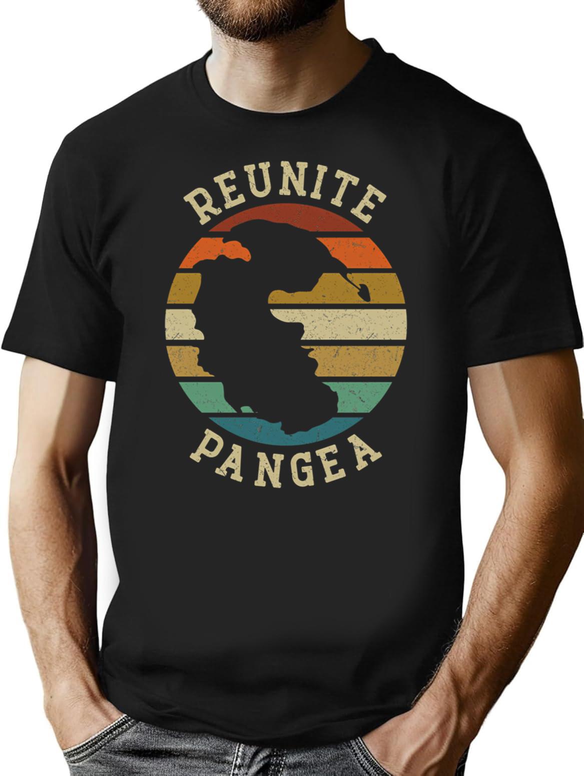 Reunite Pangea - Funny Humor T-Shirt for Men & Women, T-Shirts Graphic Tee - Black