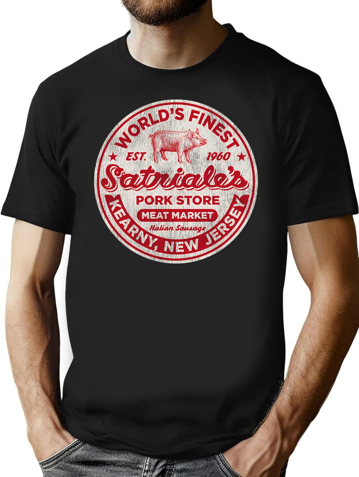 Satriale'S Italian Sausage Worn Out Premium Heavyweight Cotton T-Shirt - Black
