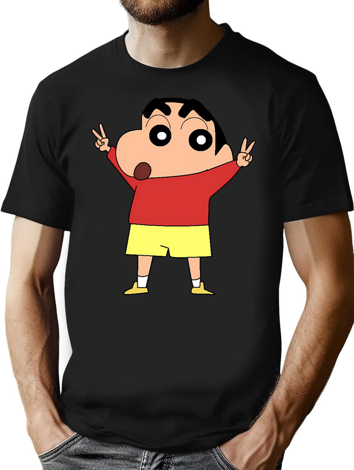 Shin Chan Ok T-Shirt for Men & Women, T-Shirts Graphic Tee - Black