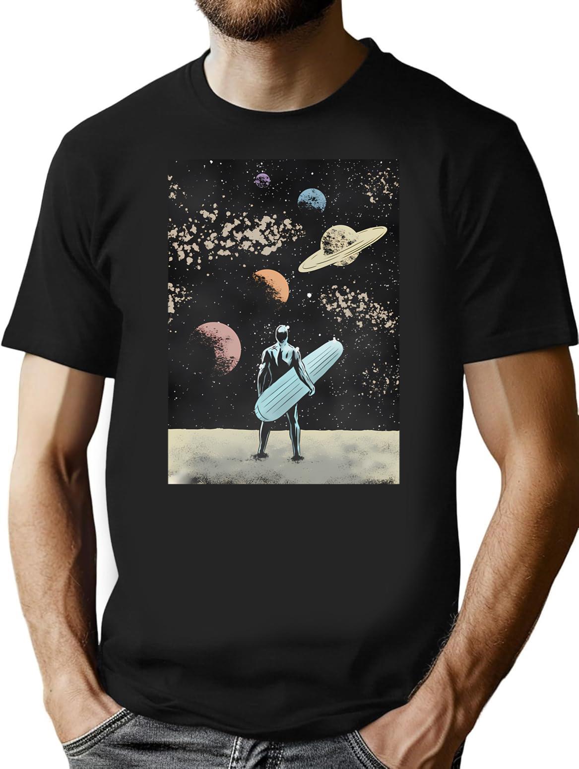 Silver Surfer T-Shirt for Men & Women, T-Shirts Graphic Tee - Black