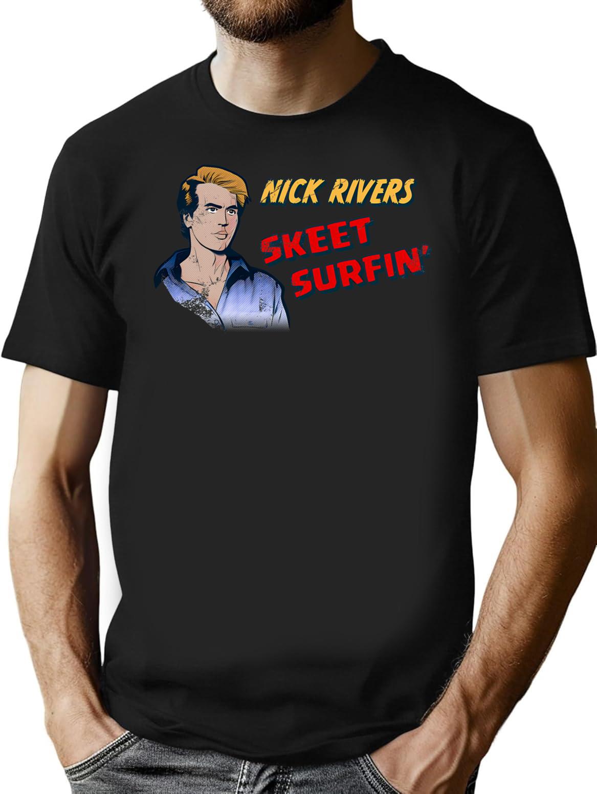 Skeet Surfin' T-Shirt for Men & Women, T-Shirts Graphic Tee - Black