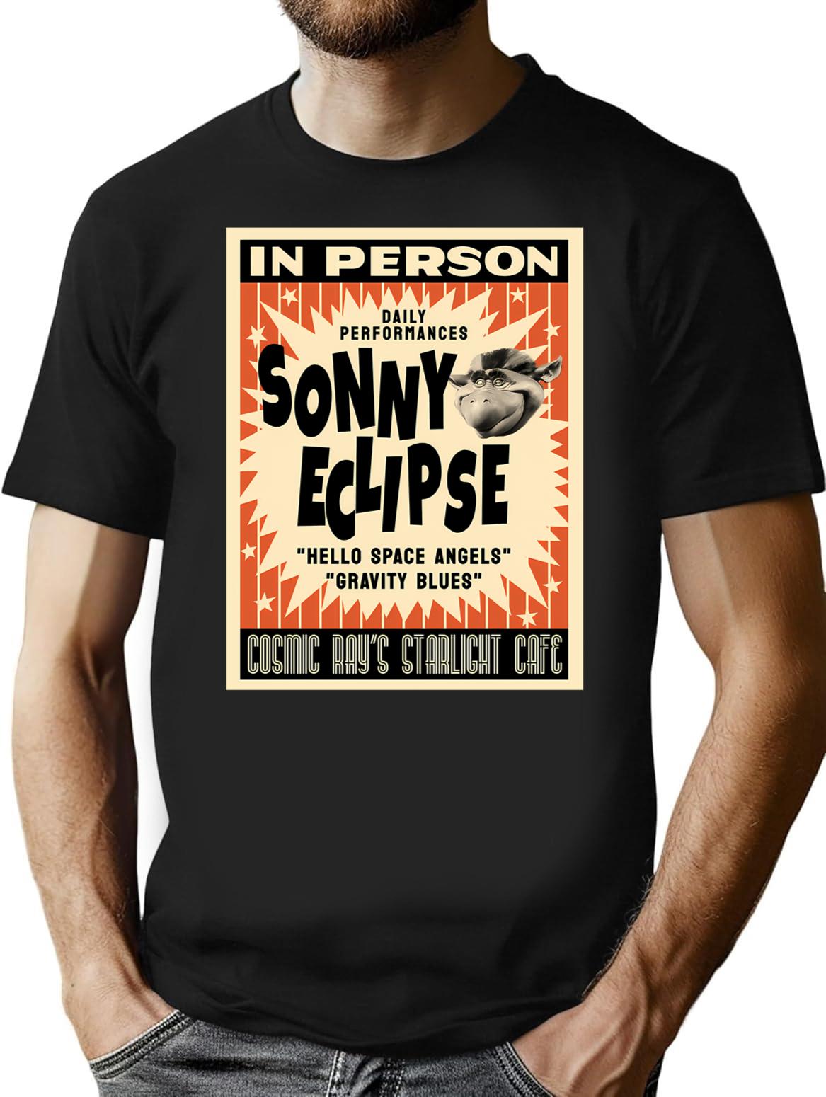 Sonny Eclipse T-Shirt for Men & Women, T-Shirts Graphic Tee - Black
