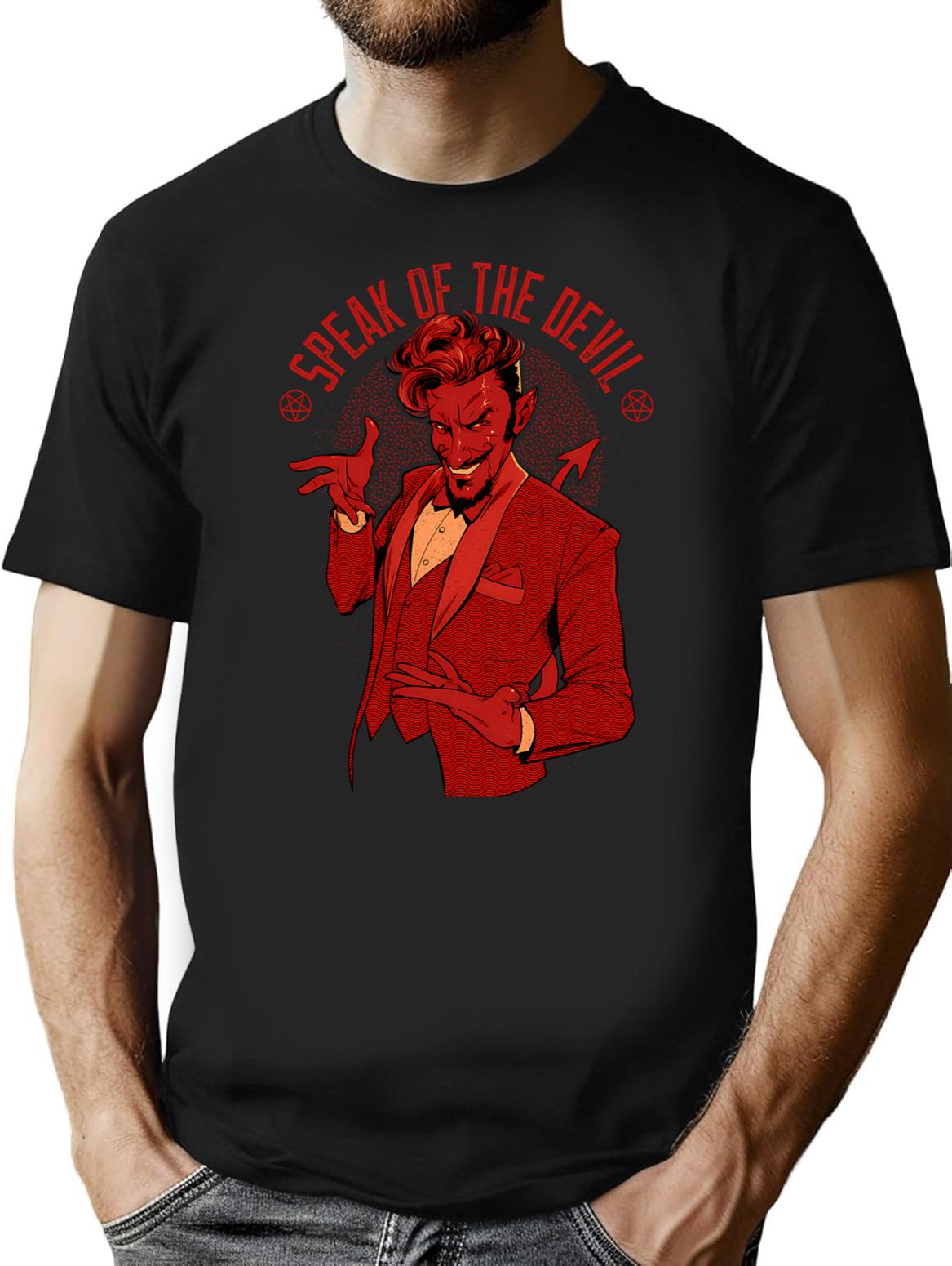 Speak Of The Devil T-Shirt for Men & Women, T-Shirts Graphic Tee - Black