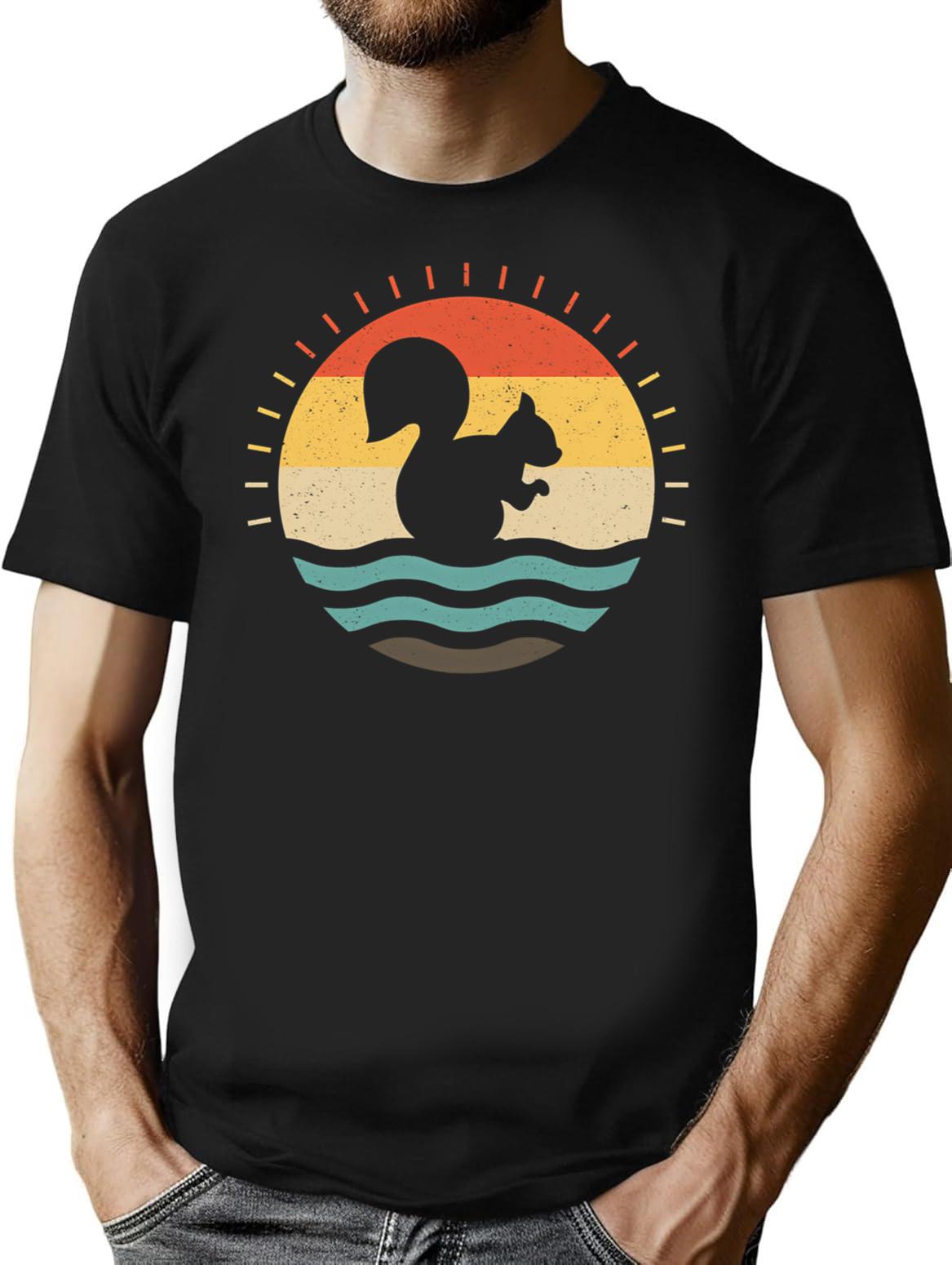 Squirrel Art Squirrel Love Squirrel Mama Squirrel Owner Squirrel Girl Funny Squirrel Squirrel Mom T-Shirt for Men & Women, T-Shirts Graphic Tee - Black