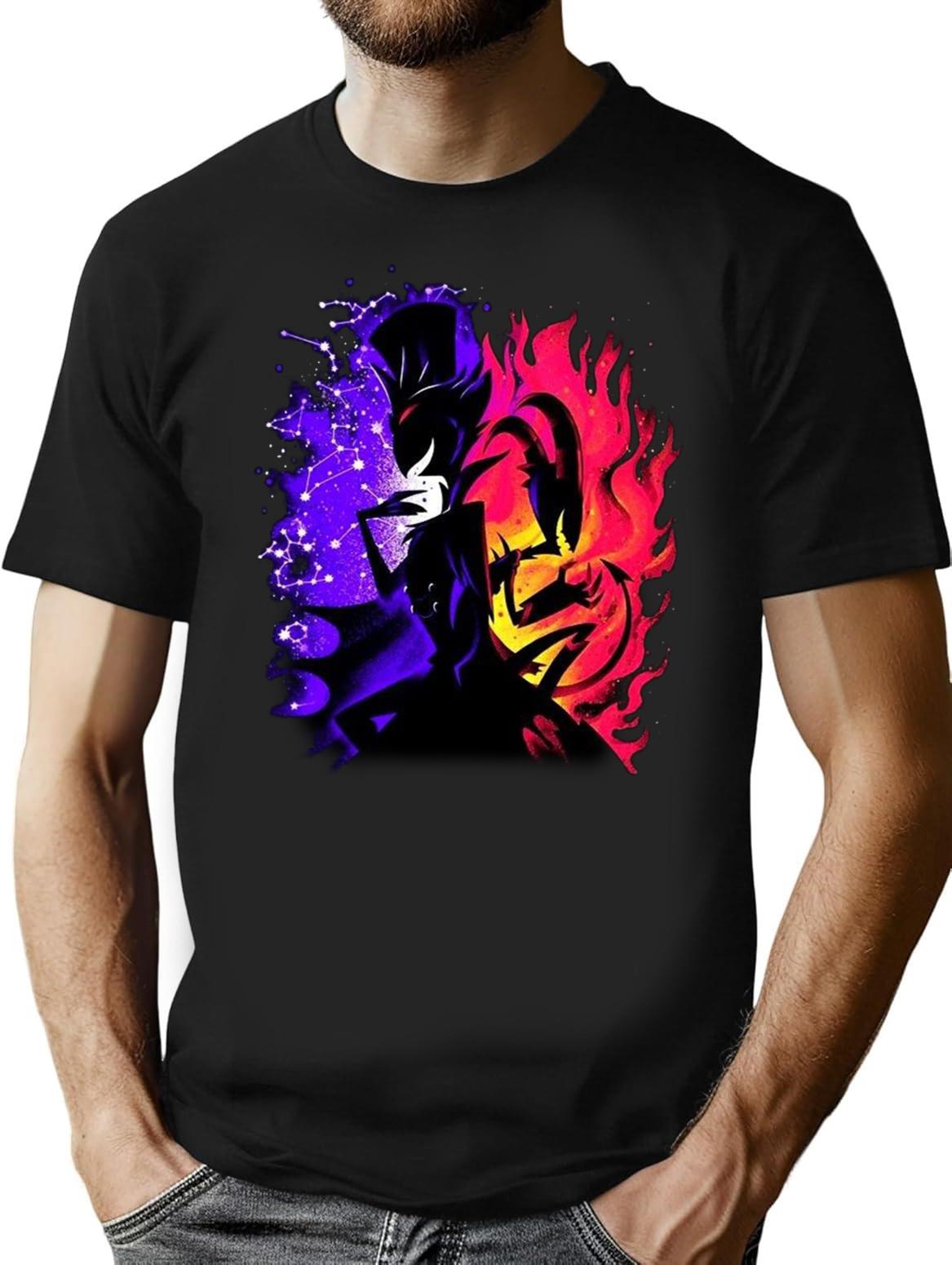 Stolas and Blitzo Inner Desires - Helluva Boss Photographic Print Premium Heavyweight Cotton T-Shirt - Black
