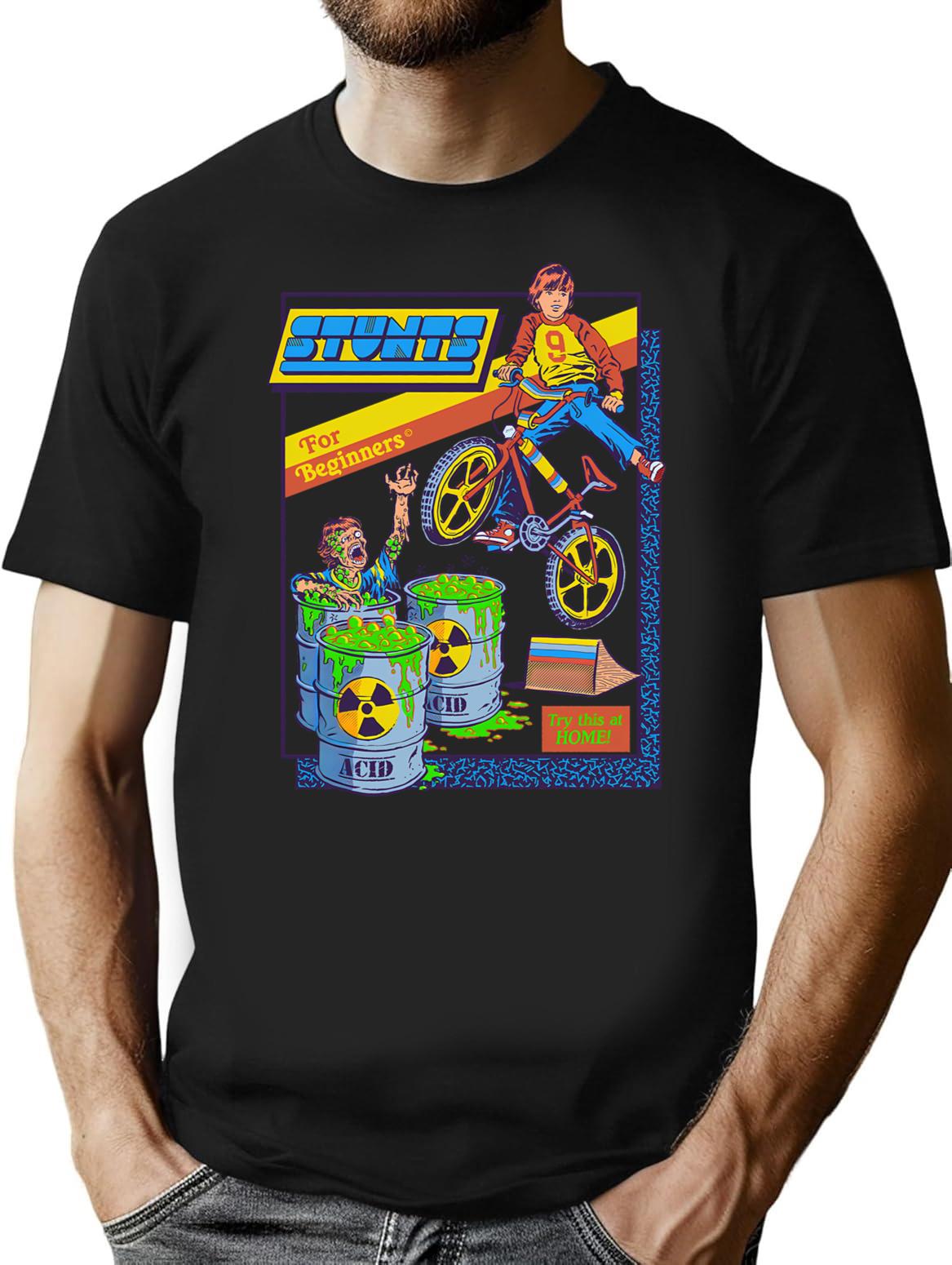 Stunts For Beginners T-Shirt for Men & Women, T-Shirts Graphic Tee - Black