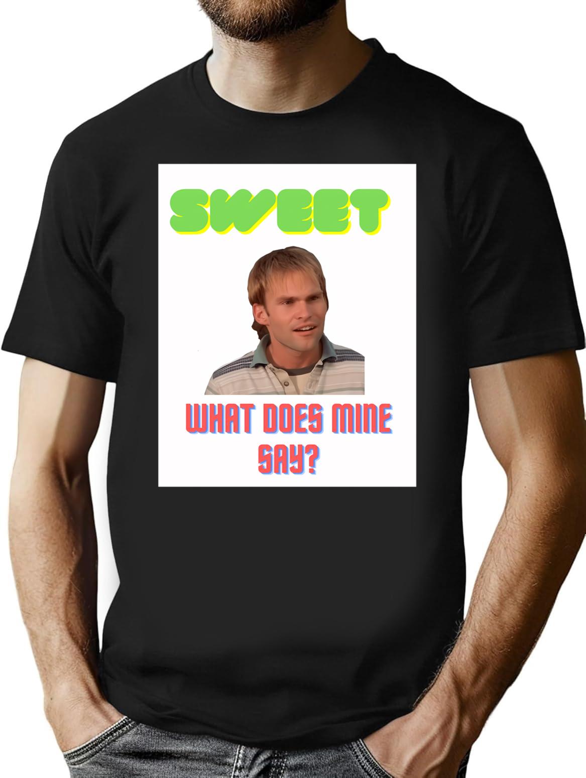 Sweet What Does Mine Say - Dude Wheres My Car Quote Premium Heavyweight Cotton T-Shirt - Black