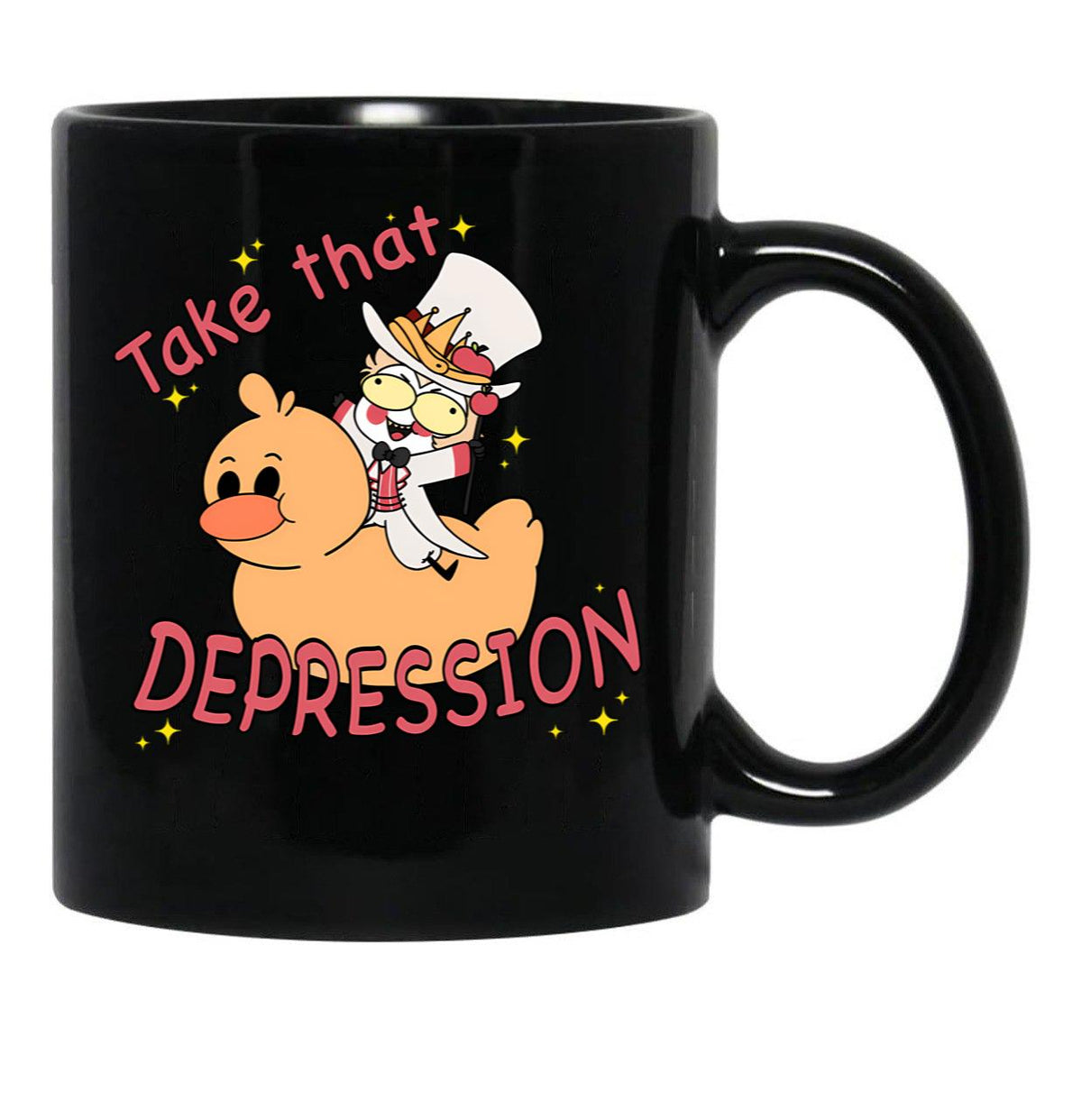 Take That Depression Black Coffee Mug, Gift Coffee Mug - Black
