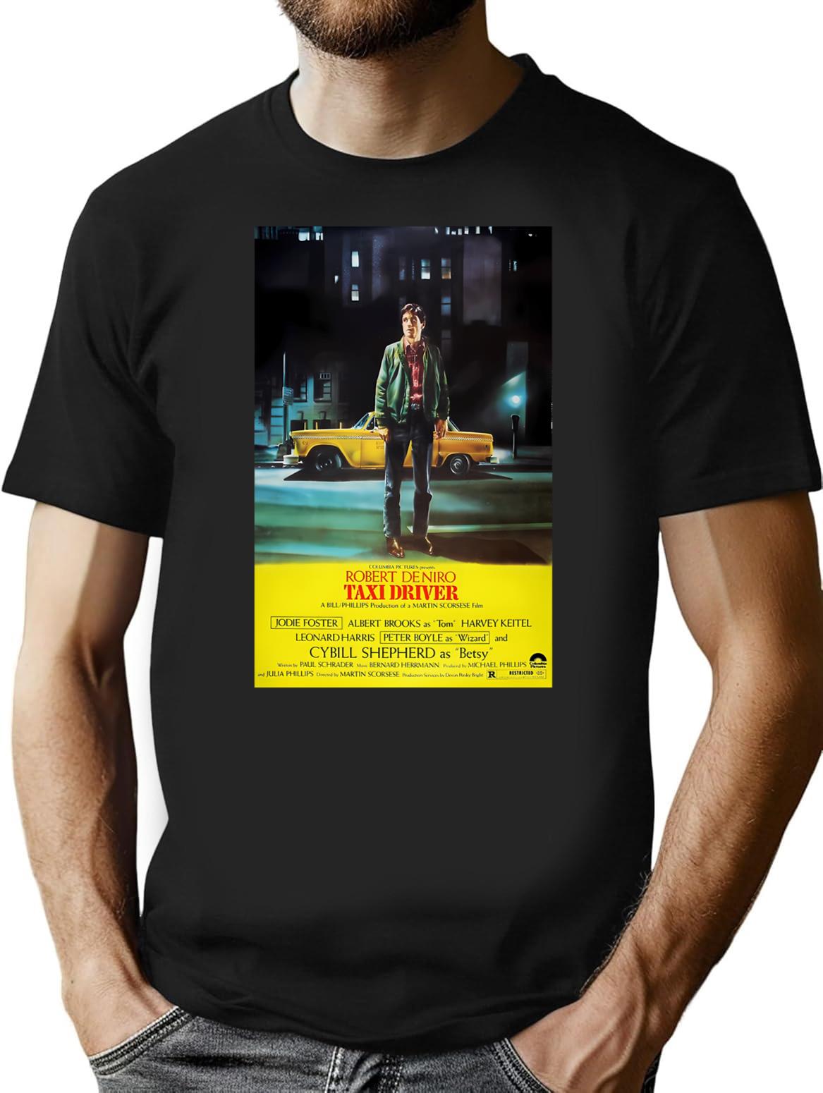 Taxi Driver Art T-Shirt for Men & Women, T-Shirts Graphic Tee - Black
