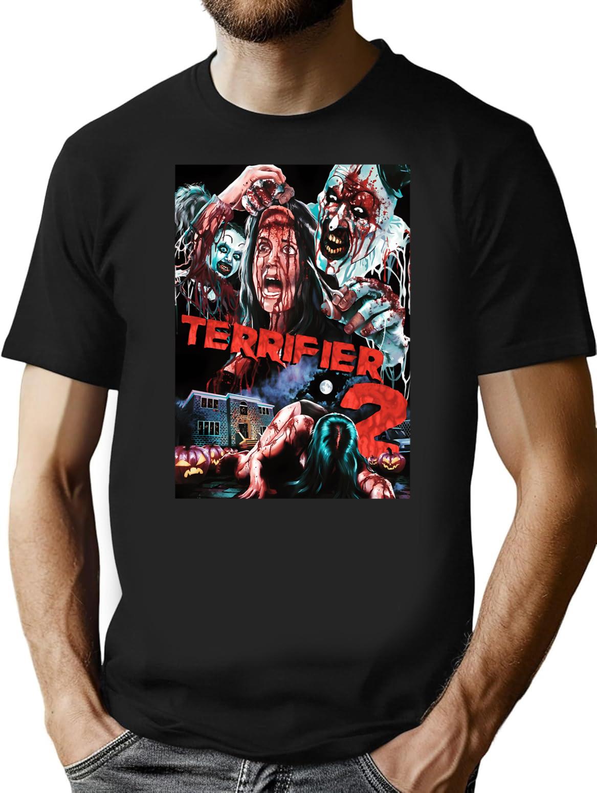 Terrifier 2- All Characters T-Shirt for Men & Women, T-Shirts Graphic Tee - Black