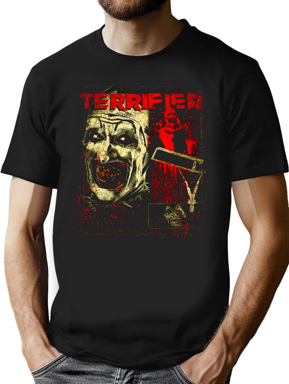 Terrifier Chilling Clown Horror Flick T-Shirt for Men & Women, T-Shirts Graphic Tee - Black