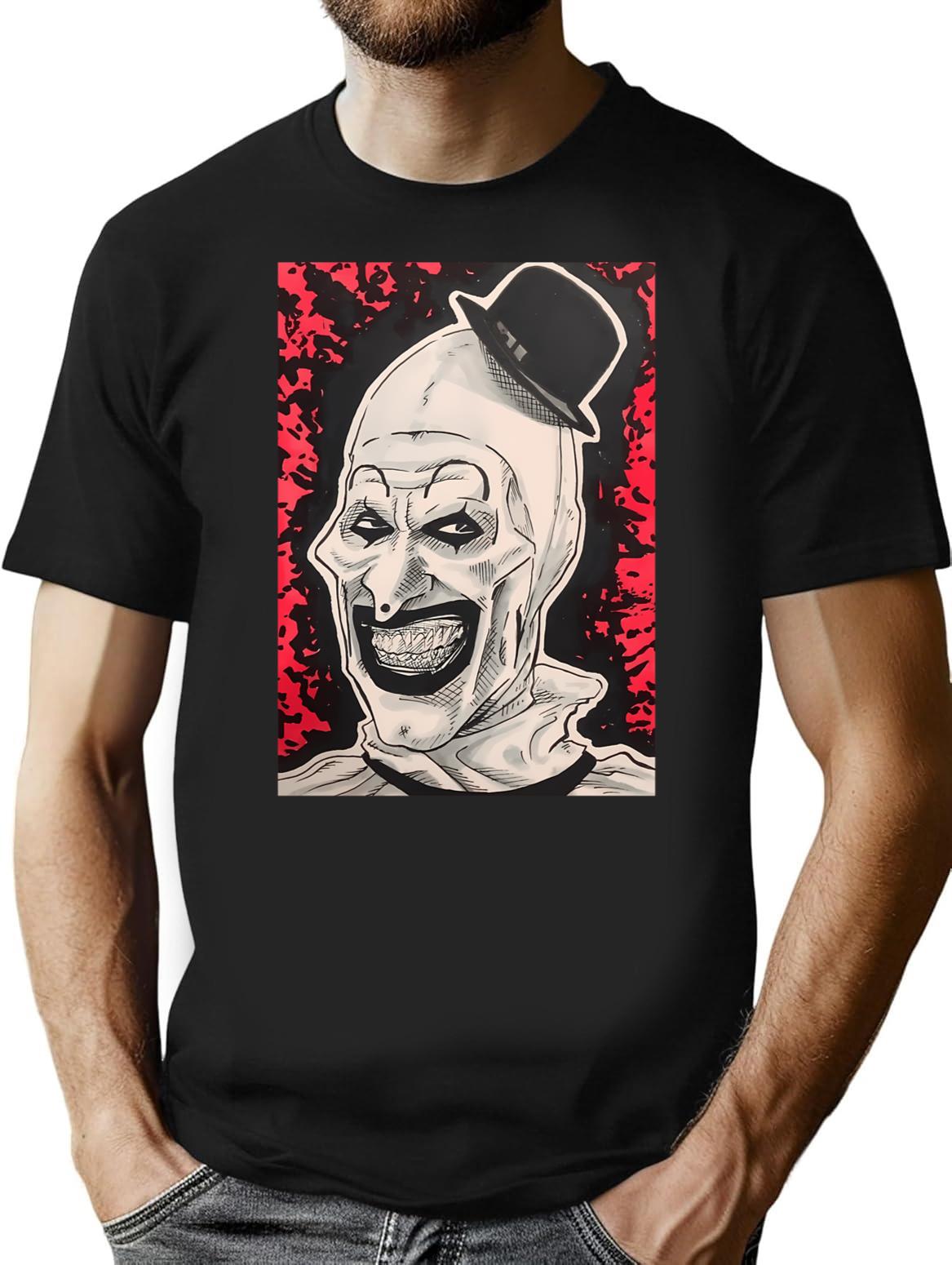 Terrifier Clown (3) T-Shirt for Men & Women, T-Shirts Graphic Tee - Black