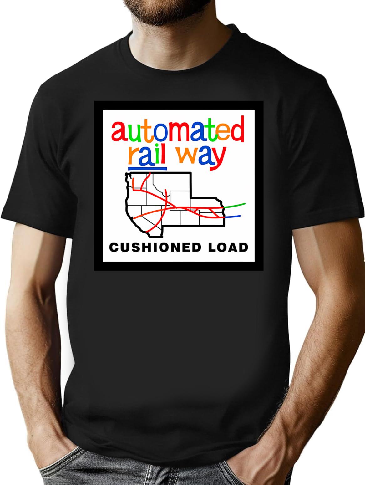 The Automated Rail Way T-Shirt for Men & Women, T-Shirts Graphic Tee - Black