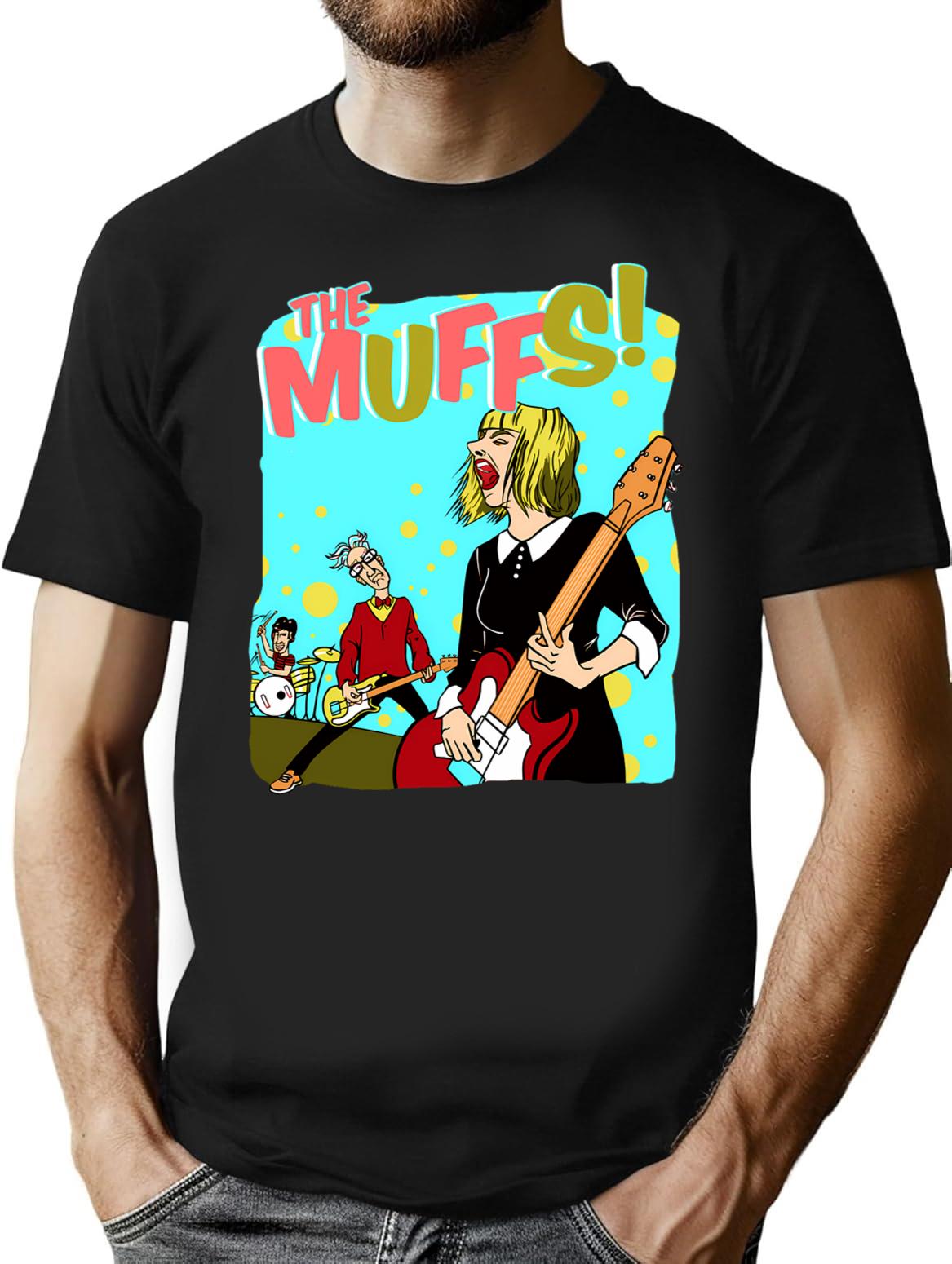 The Muffs Vintage T-Shirt for Men & Women, T-Shirts Graphic Tee - Black
