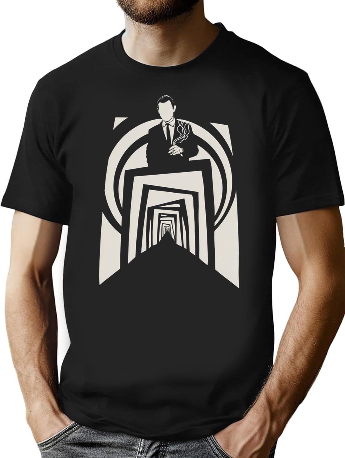 Twilight Zone Tunnel White T-Shirt for Men & Women, T-Shirts Graphic Tee - Black