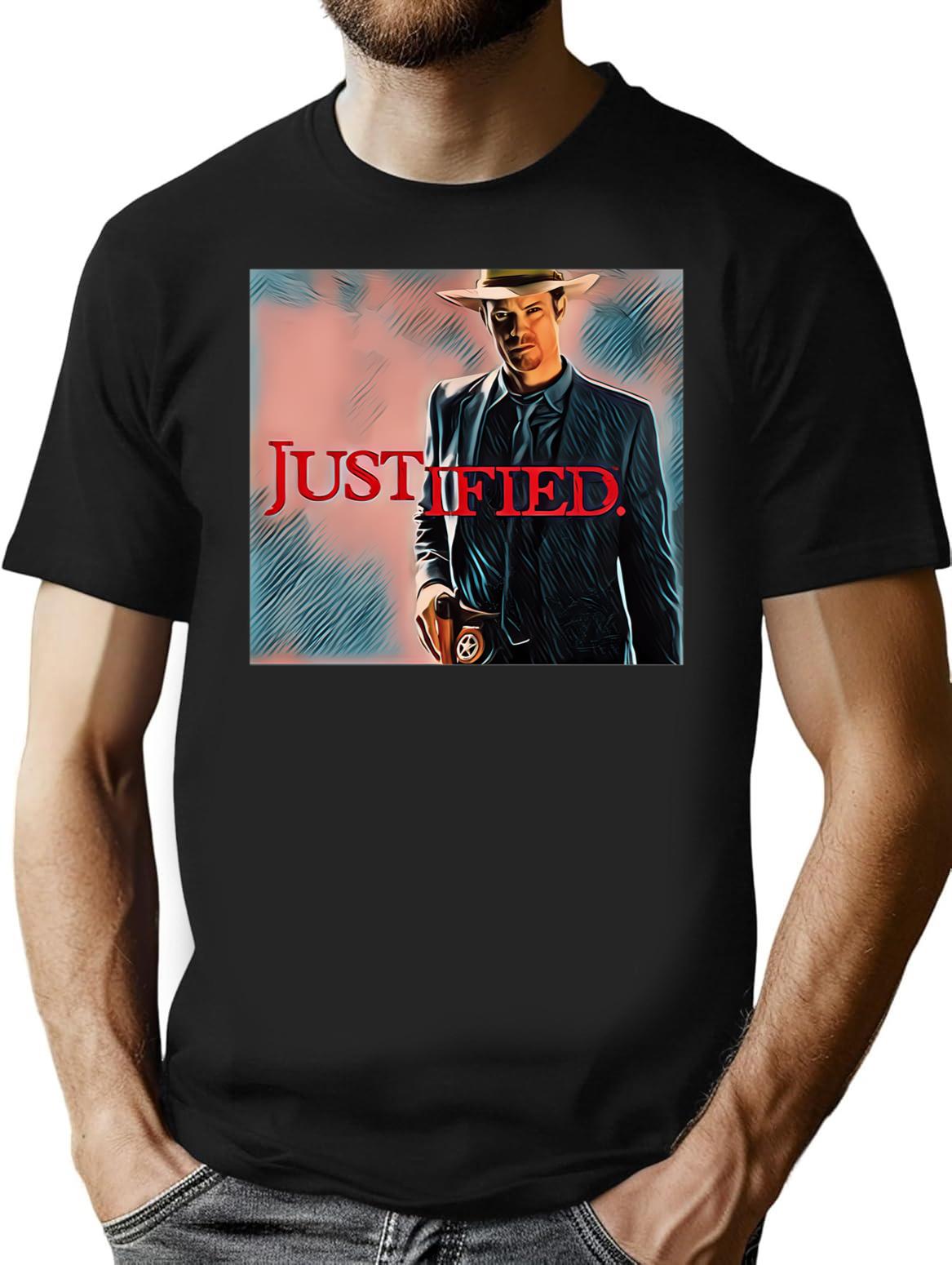 Vabeve Justified Raylan Givens Graphic Design Premium Heavyweight Cotton T-Shirt - Black
