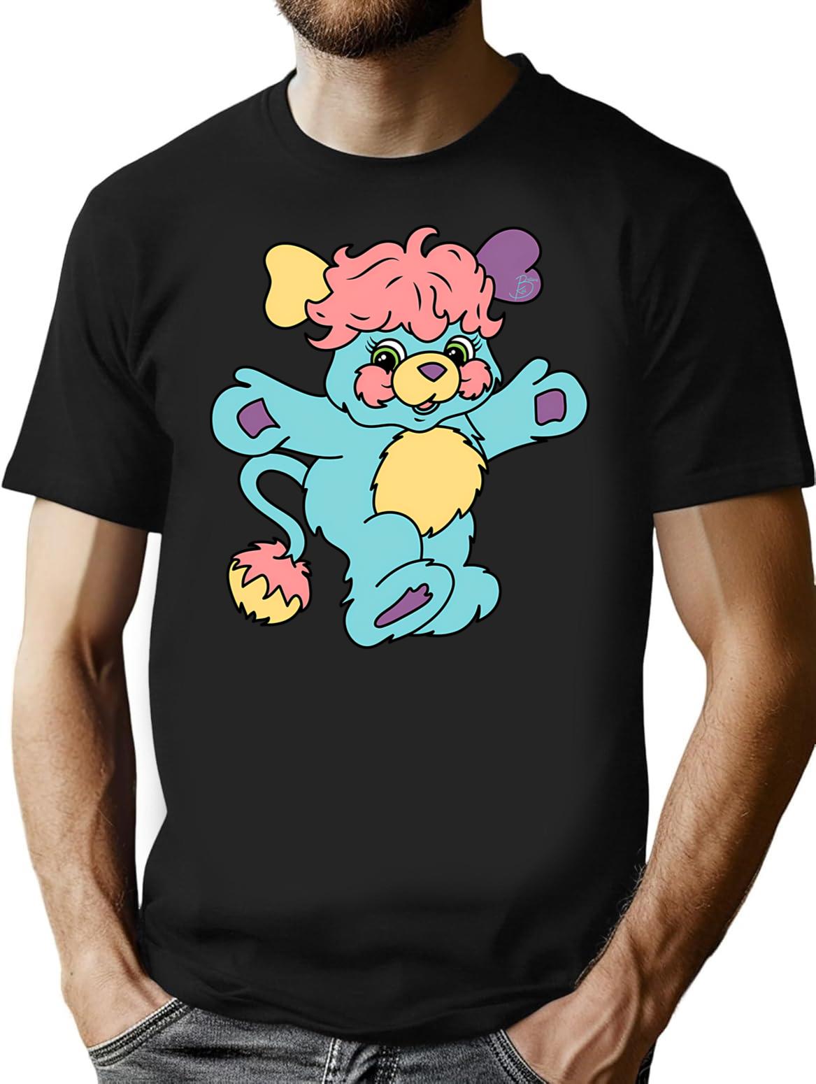 Vintage 80S Popple T-Shirt for Men & Women, T-Shirts Graphic Tee - Black