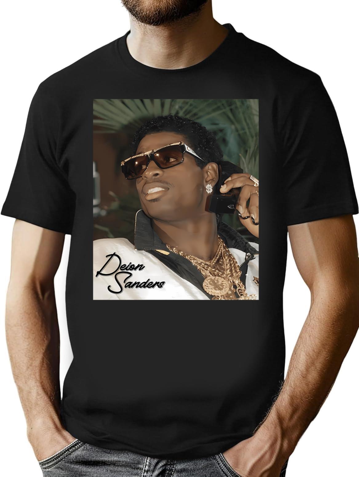 Vintage Deion Sanders Essential . T-Shirt for Men & Women, T-Shirts Graphic Tee - Black