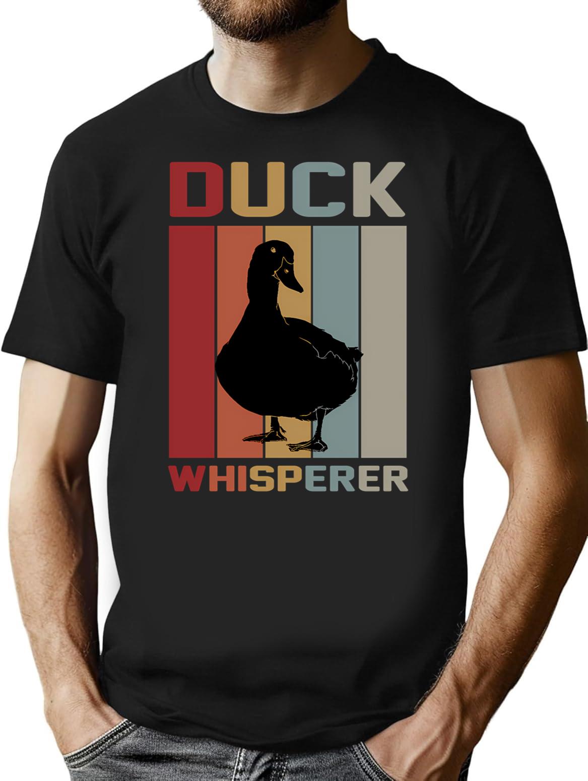 Vintage Duck Whisperer - Retro Duck Water Bird - Funny Duck Quote For A Duck Lover T-Shirt for Men & Women, T-Shirts Graphic Tee - Black